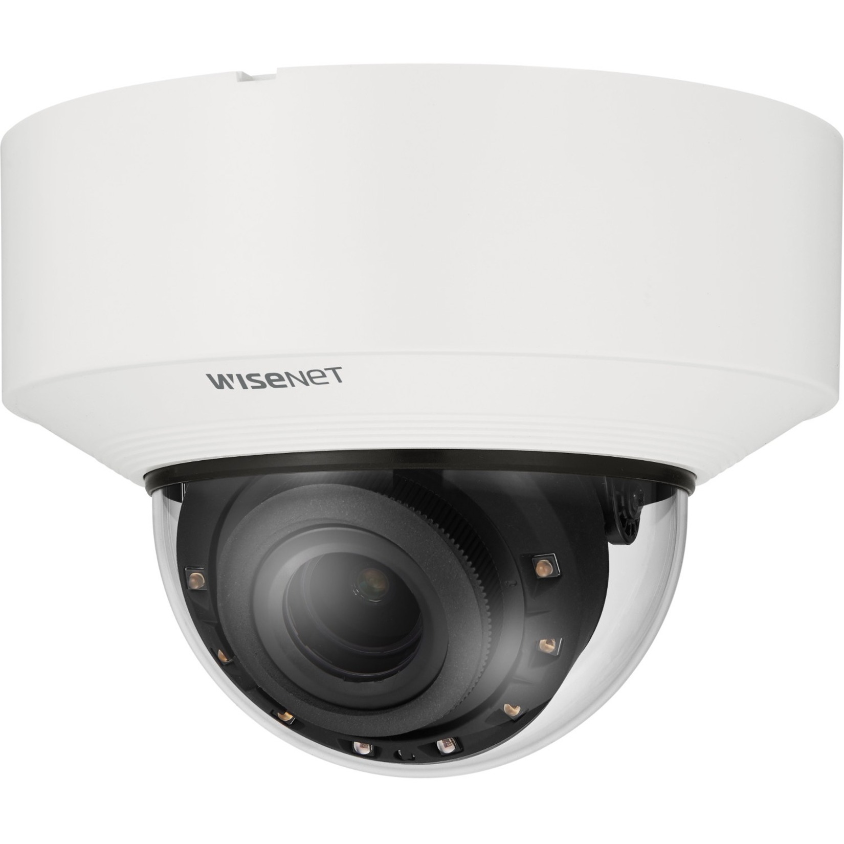 Wisenet XND-C7083RV 4 Megapixel Network Camera - Color - Dome - White - 131.23 ft Infrared Night Vision - H.265, H.264, Motion JPEG, H.265M, H.265H, H.264M, H.264H - 2592 x 1520 - 2.80 mm- 10 mm Varifocal Lens - 3.6x Optical - 60 fps - CMOS - Hanging Mount - IK08 - IP52