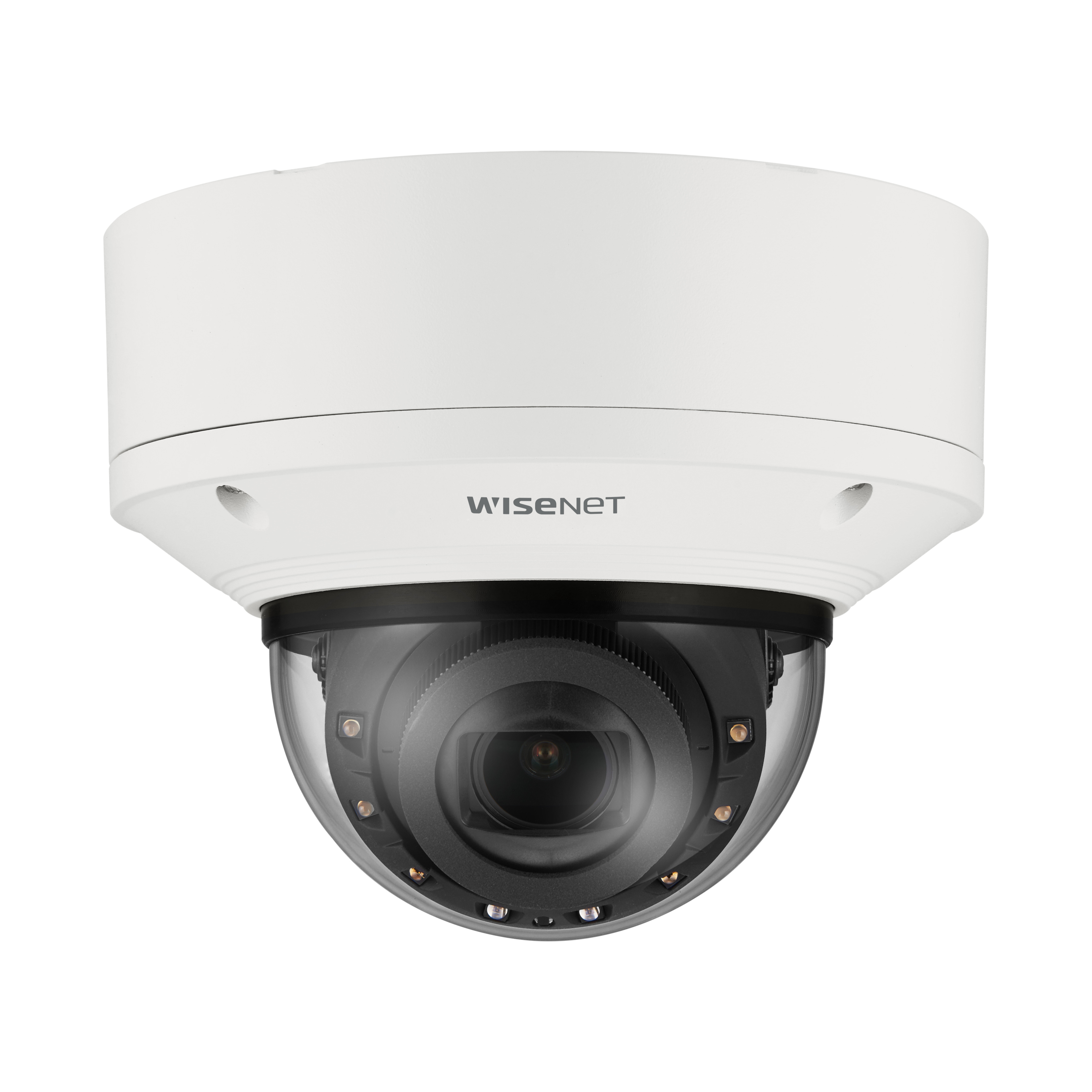 Wisenet XND-C6083RV 2 Megapixel Full HD Network Camera - Dome - White - 131.23 ft Infrared Night Vision - H.265, H.264, Motion JPEG, H.265M, H.265H, H.264M, H.264H - 1920 x 1080 - 2.80 mm- 12 mm Varifocal Lens - 4.3x Optical - 60 fps - CMOS - Hanging Mount - IK08 - IP52