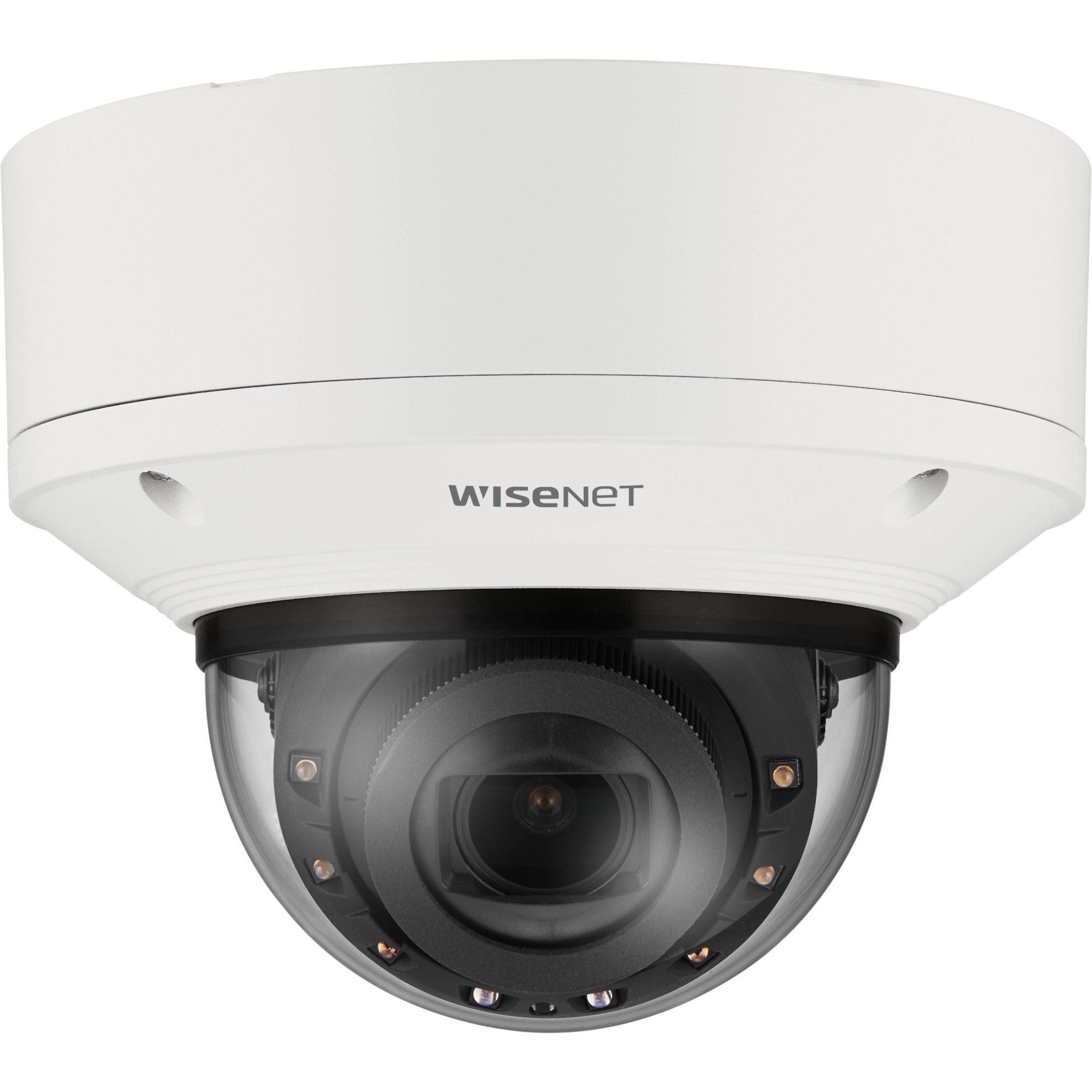 Wisenet XND-6083RV 2 Megapixel Full HD Network Camera - Color - Dome - White - 164.04 ft Infrared Night Vision - H.265, H.264, Motion JPEG, H.265M, H.265H, H.264M, H.264H - 1920 x 1080 - 2.80 mm- 12 mm Varifocal Lens - 4.3x Optical - 120 fps - CMOS - IK10 - IP52