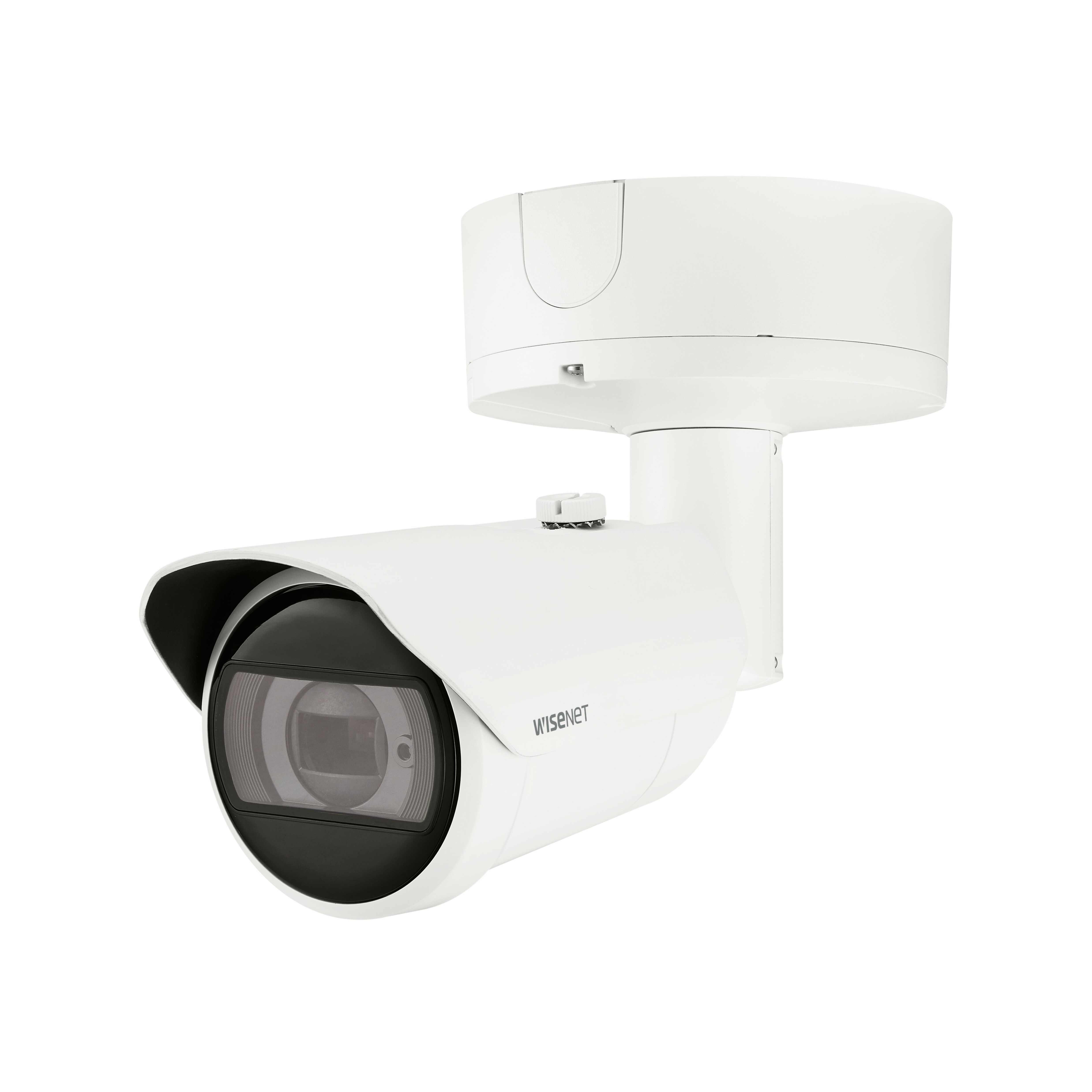 Wisenet XNO-9083R 4K Network Camera - Color - Bullet - White - 164.04 ft Infrared Night Vision - H.265, H.264, Motion JPEG, H.265M, H.265H, H.264M, H.264H - 3840 x 2160 - 4.40 mm- 9.30 mm Varifocal Lens - 2.1x Optical - 30 fps - CMOS - IK10 - IP66, IP67
