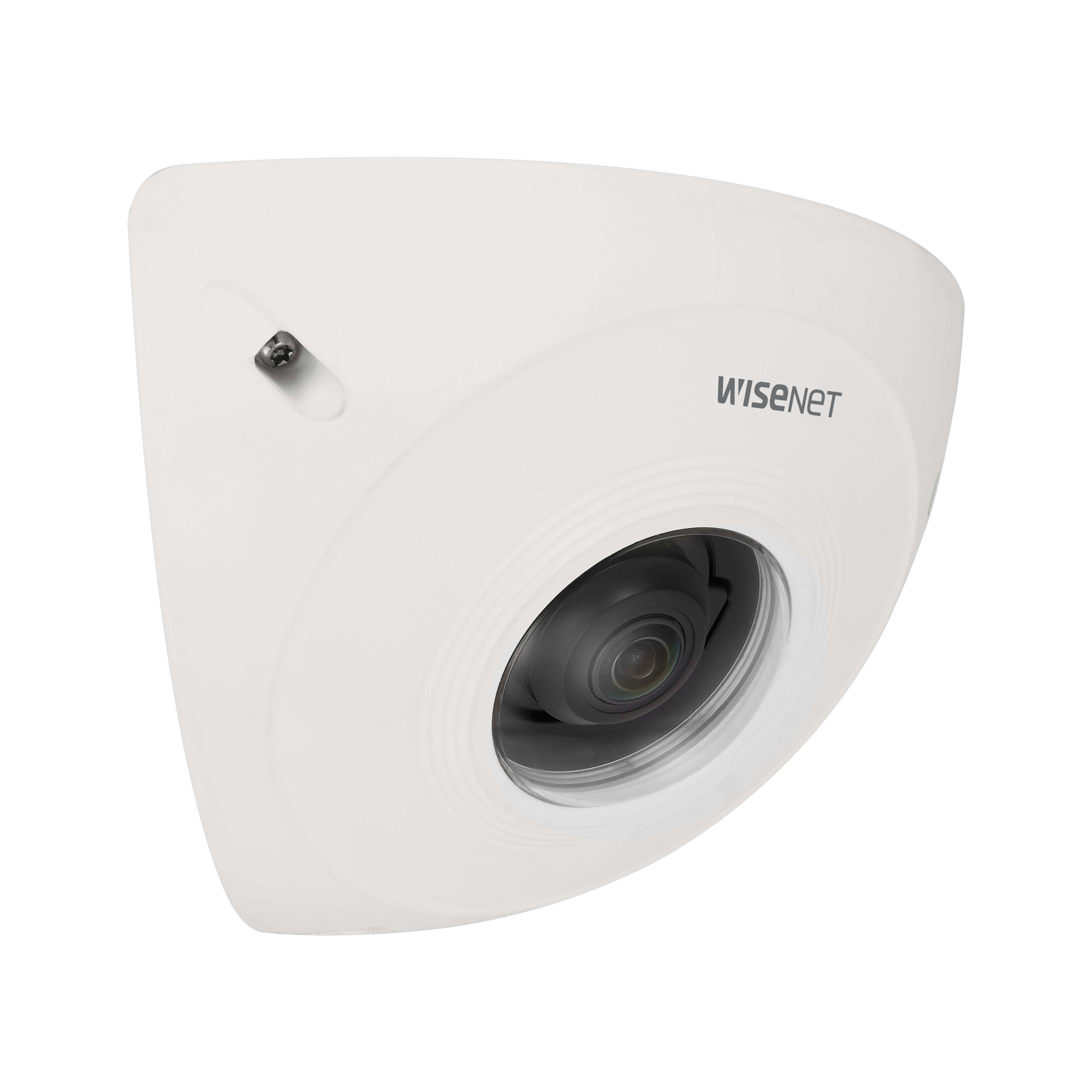 Wisenet TNV-8011C 5 Megapixel Network Camera - Color - White - H.265, H.264, H.265M, H.265B, H.265H, H.264M, H.264B, H.264H, MJPEG - 2592 x 1944 - 2.30 mm Fixed Lens - 30 fps - CMOS - Corner Mount - IK10 - IP66, IP6K9K - Vandal Resistant
