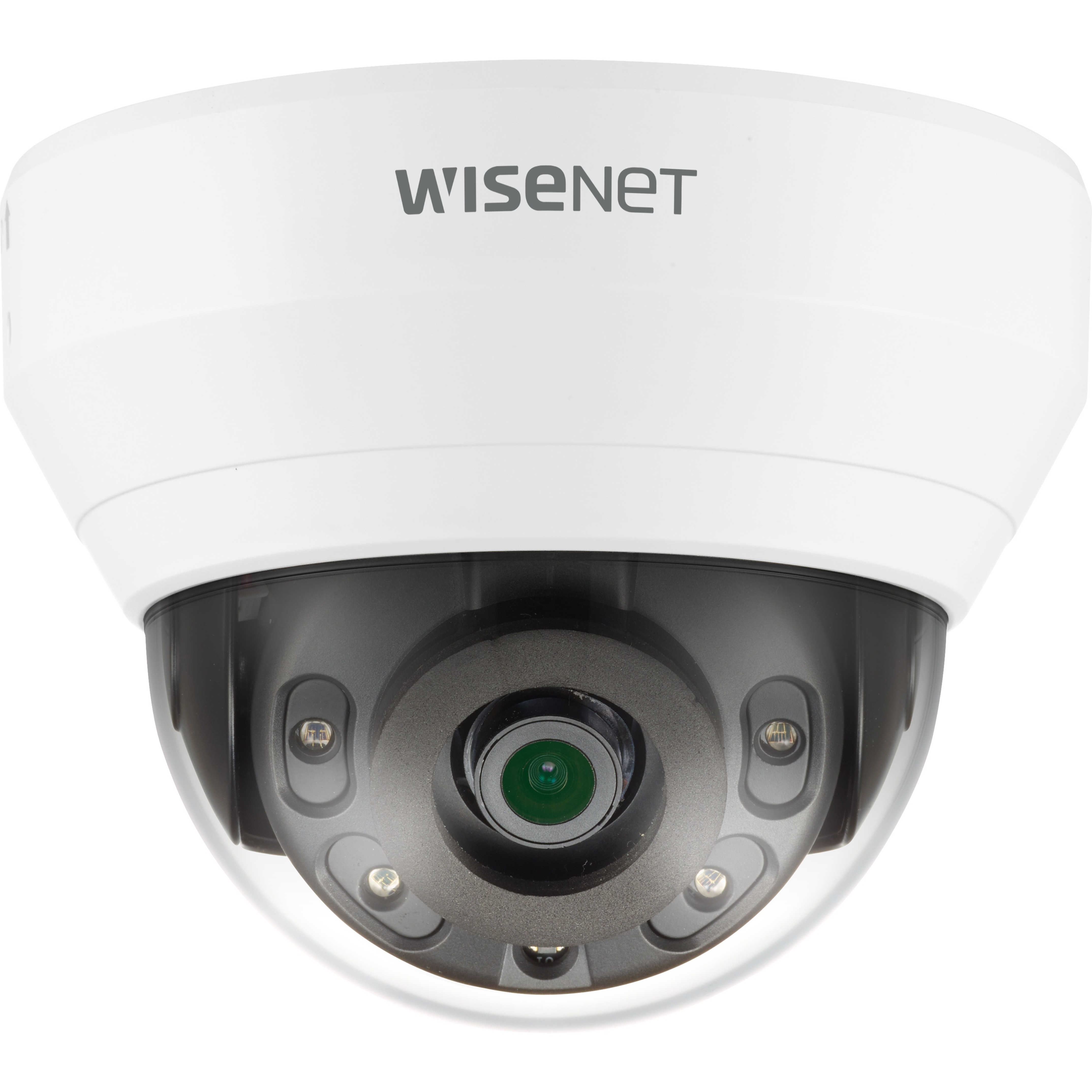 Wisenet QND-7012R 4 Megapixel Network Camera - Color - Dome - White - 65.62 ft Infrared Night Vision - H.265, H.264, Motion JPEG, H.265M, H.265H, H.264M, H.264H - 2560 x 1440 - 2.80 mm Fixed Lens - 30 fps - CMOS - Wall Mount, Hanging Mount, Ceiling Mount, Parapet Mount, Pole Mount, Corner Mount, Box Mount