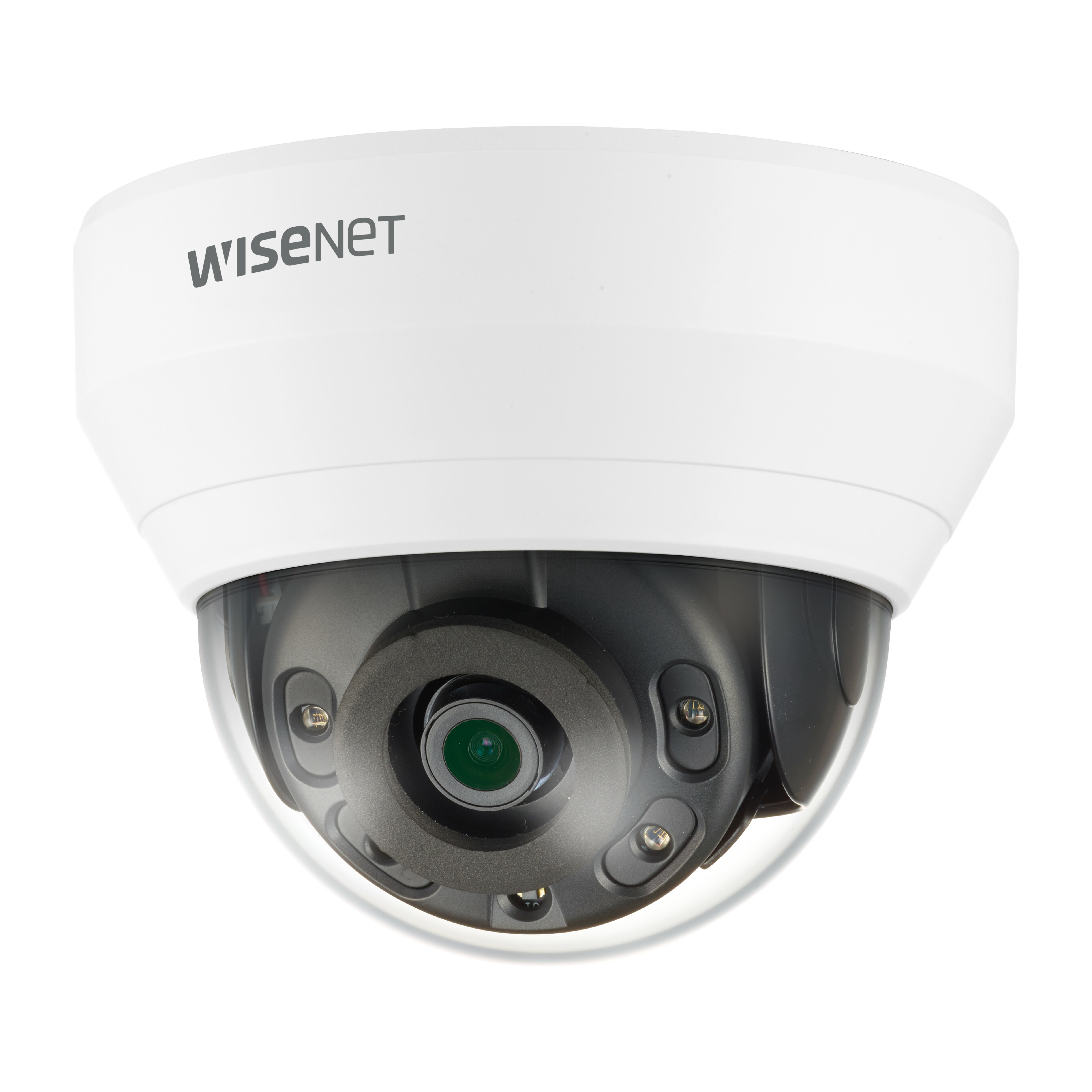 Wisenet QND-7012R 4 Megapixel Network Camera - Color - Dome - White - 65.62 ft Infrared Night Vision - H.265, H.264, Motion JPEG, H.265M, H.265H, H.264M, H.264H - 2560 x 1440 - 2.80 mm Fixed Lens - 30 fps - CMOS - Wall Mount, Hanging Mount, Ceiling Mount, Parapet Mount, Pole Mount, Corner Mount, Box Mount