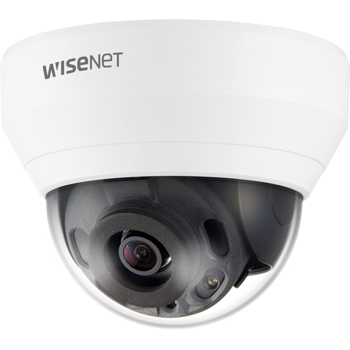 Wisenet QND-7032R 4 Megapixel Indoor Network Camera - Color - Dome - White - 65.62 ft Infrared Night Vision - H.265, H.264, H.265M, H.264M, H.265H, H.264H, MJPEG - 2560 x 1440 - 6 mm Fixed Lens - 30 fps - CMOS - Conduit Mount, Gang Box Mount