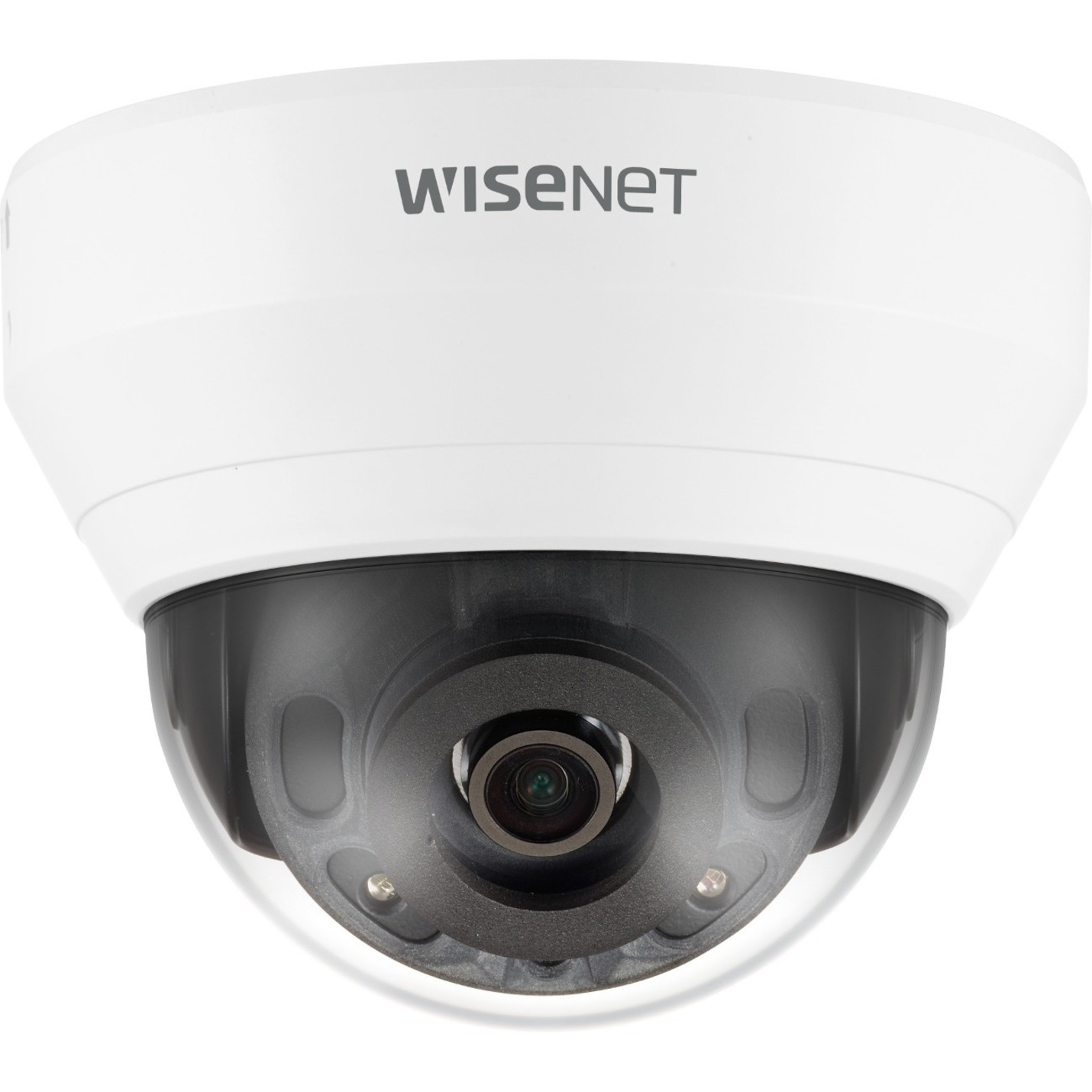 Wisenet QNV-7032R 4 Megapixel Network Camera - Color - Dome - White - 98.43 ft Infrared Night Vision - H.265, H.264, H.265M, H.264M, H.265H, H.264H, MJPEG - 2560 x 1440 - 6 mm Fixed Lens - 30 fps - CMOS - Conduit Mount, Gang Box Mount - IK10 - IP66 - Vandal Resistant