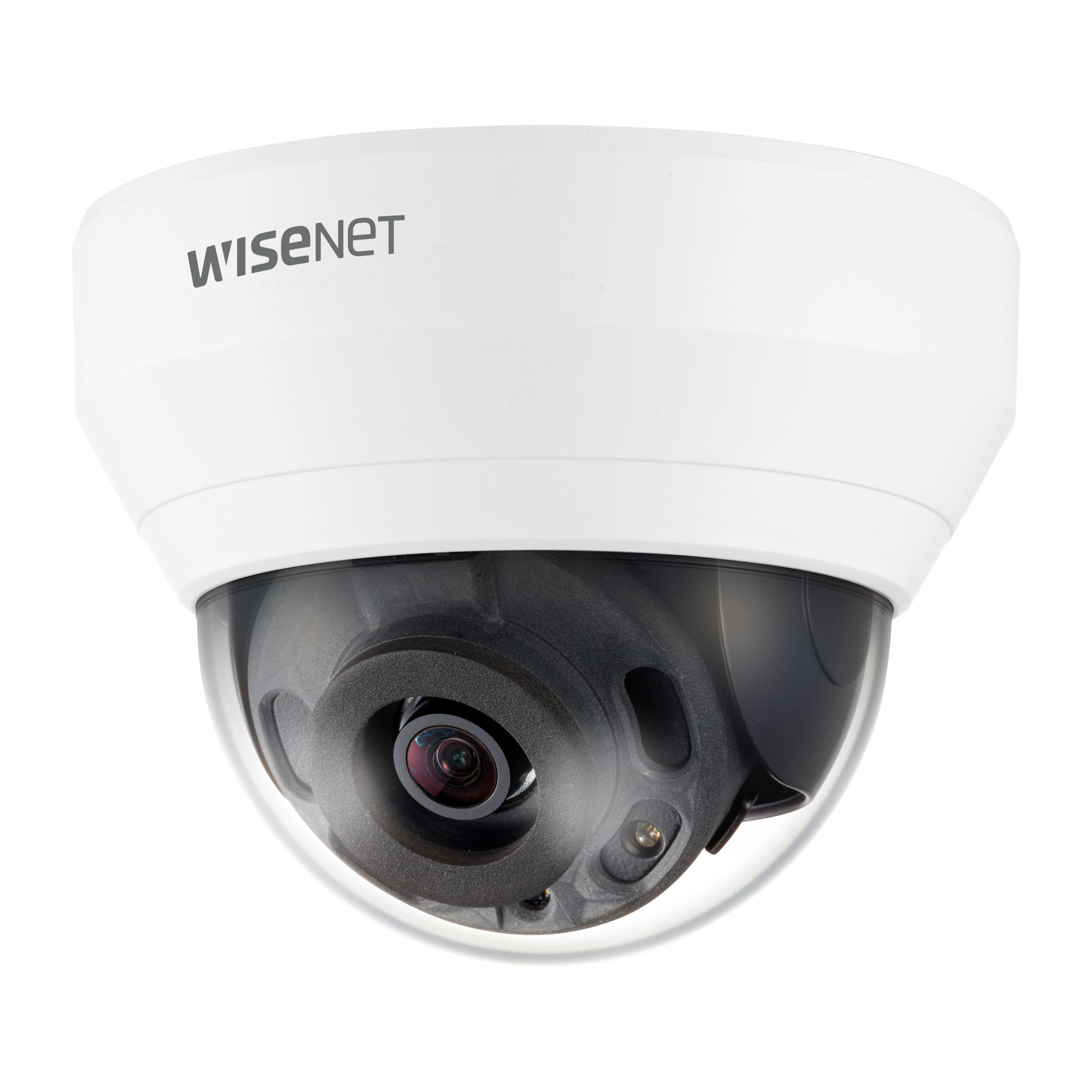 Wisenet QNV-7032R 4 Megapixel Network Camera - Color - Dome - White - 98.43 ft Infrared Night Vision - H.265, H.264, H.265M, H.264M, H.265H, H.264H, MJPEG - 2560 x 1440 - 6 mm Fixed Lens - 30 fps - CMOS - Conduit Mount, Gang Box Mount - IK10 - IP66 - Vandal Resistant