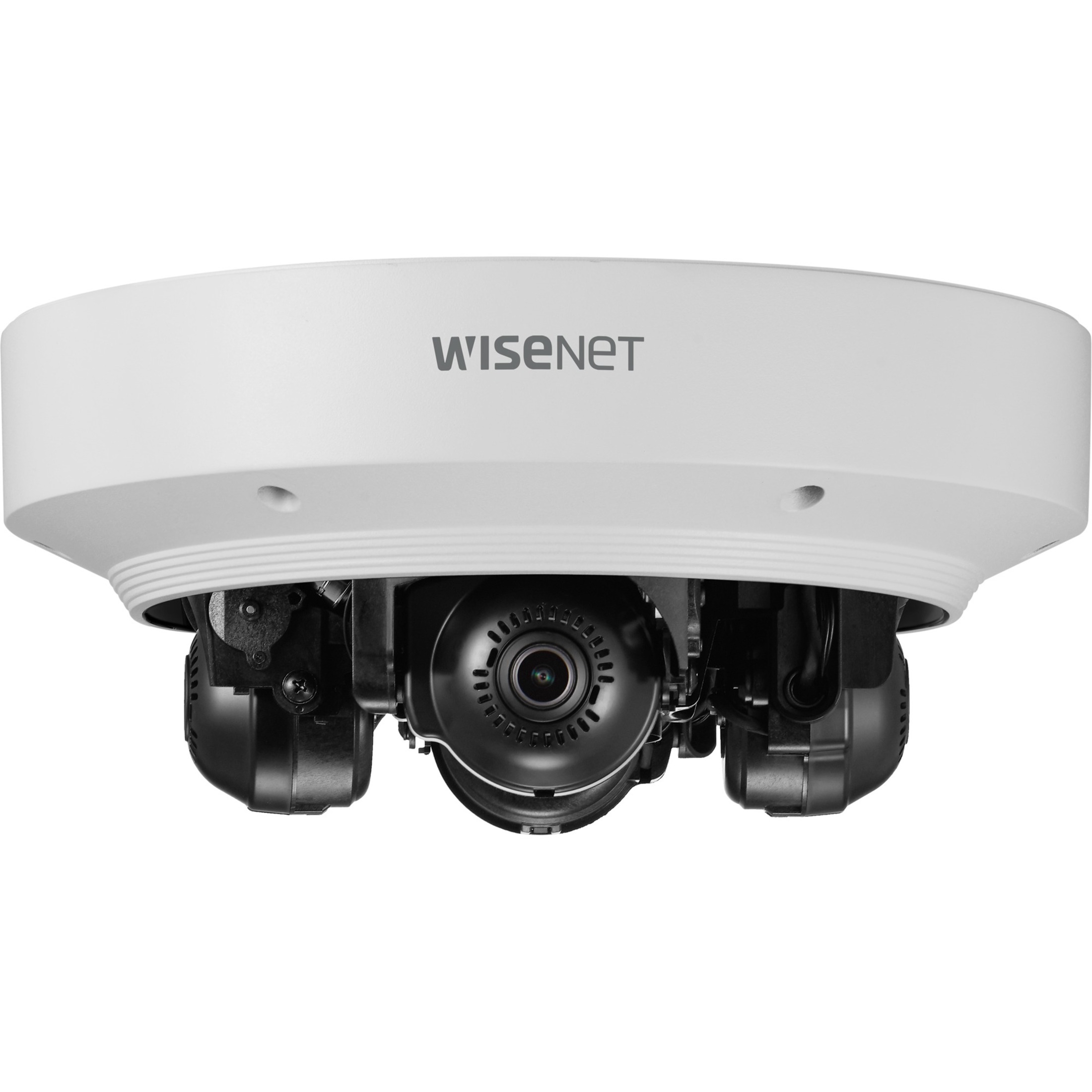 Wisenet PNM-9084QZ1 8 Megapixel Full HD Network Camera - Color - Dome - White - TAA Compliant - H.265, H.264, MJPEG, H.265M, H.265B, H.265H, H.264M, H.264B, H.264H - 1920 x 1080 - 3 mm- 6 mm Varifocal Lens - 2x Optical - 60 fps - CMOS - Hanging Mount, In-ceiling - IK10 - IP66