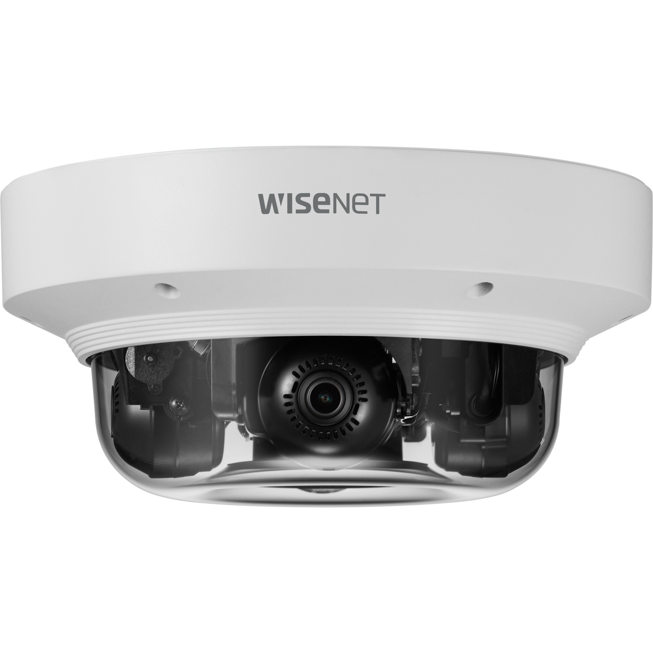 Wisenet PNM-9084QZ1 8 Megapixel Full HD Network Camera - Color - Dome - White - TAA Compliant - H.265, H.264, MJPEG, H.265M, H.265B, H.265H, H.264M, H.264B, H.264H - 1920 x 1080 - 3 mm- 6 mm Varifocal Lens - 2x Optical - 60 fps - CMOS - Hanging Mount, In-ceiling - IK10 - IP66