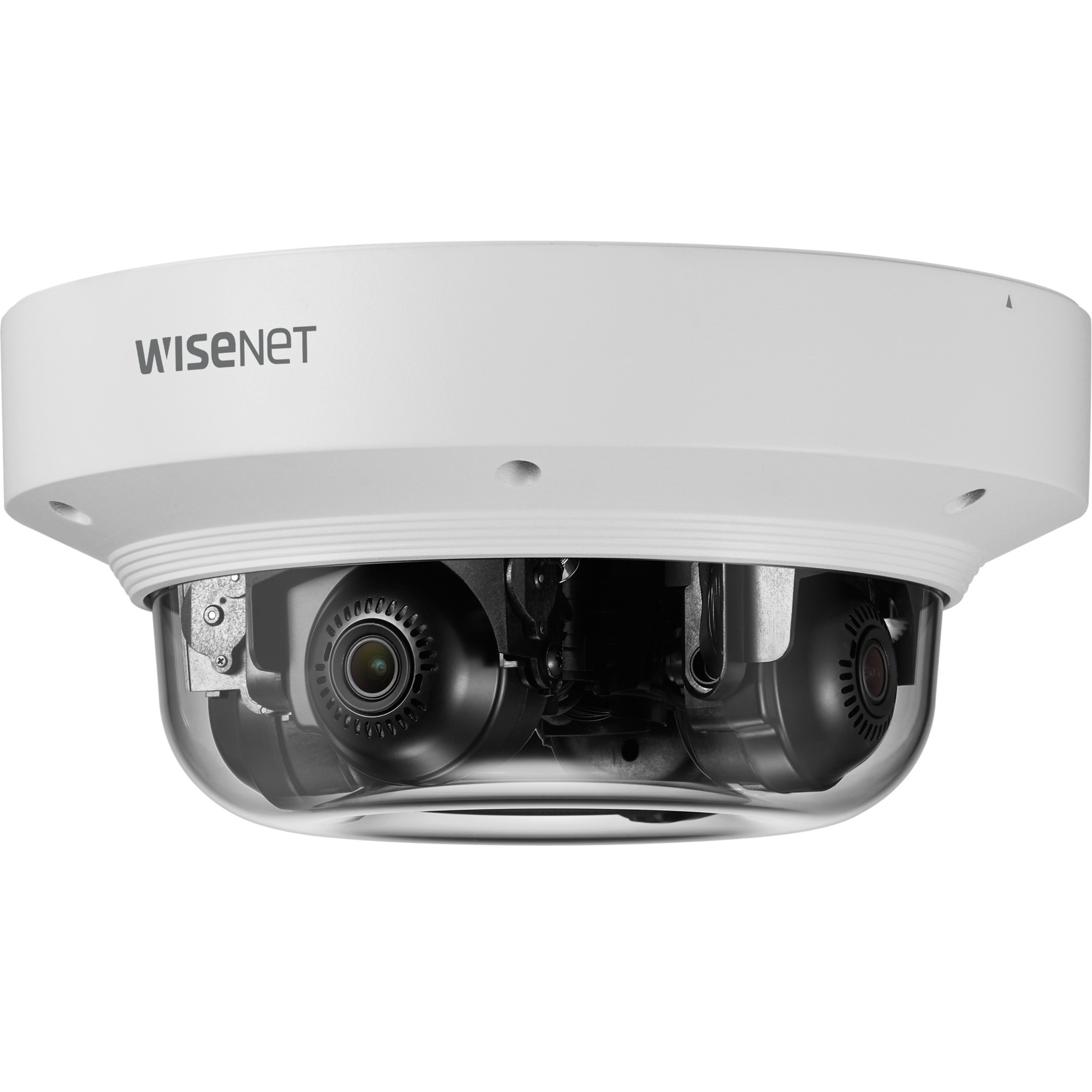 Wisenet PNM-9084QZ1 8 Megapixel Full HD Network Camera - Color - Dome - White - TAA Compliant - H.265, H.264, MJPEG, H.265M, H.265B, H.265H, H.264M, H.264B, H.264H - 1920 x 1080 - 3 mm- 6 mm Varifocal Lens - 2x Optical - 60 fps - CMOS - Hanging Mount, In-ceiling - IK10 - IP66