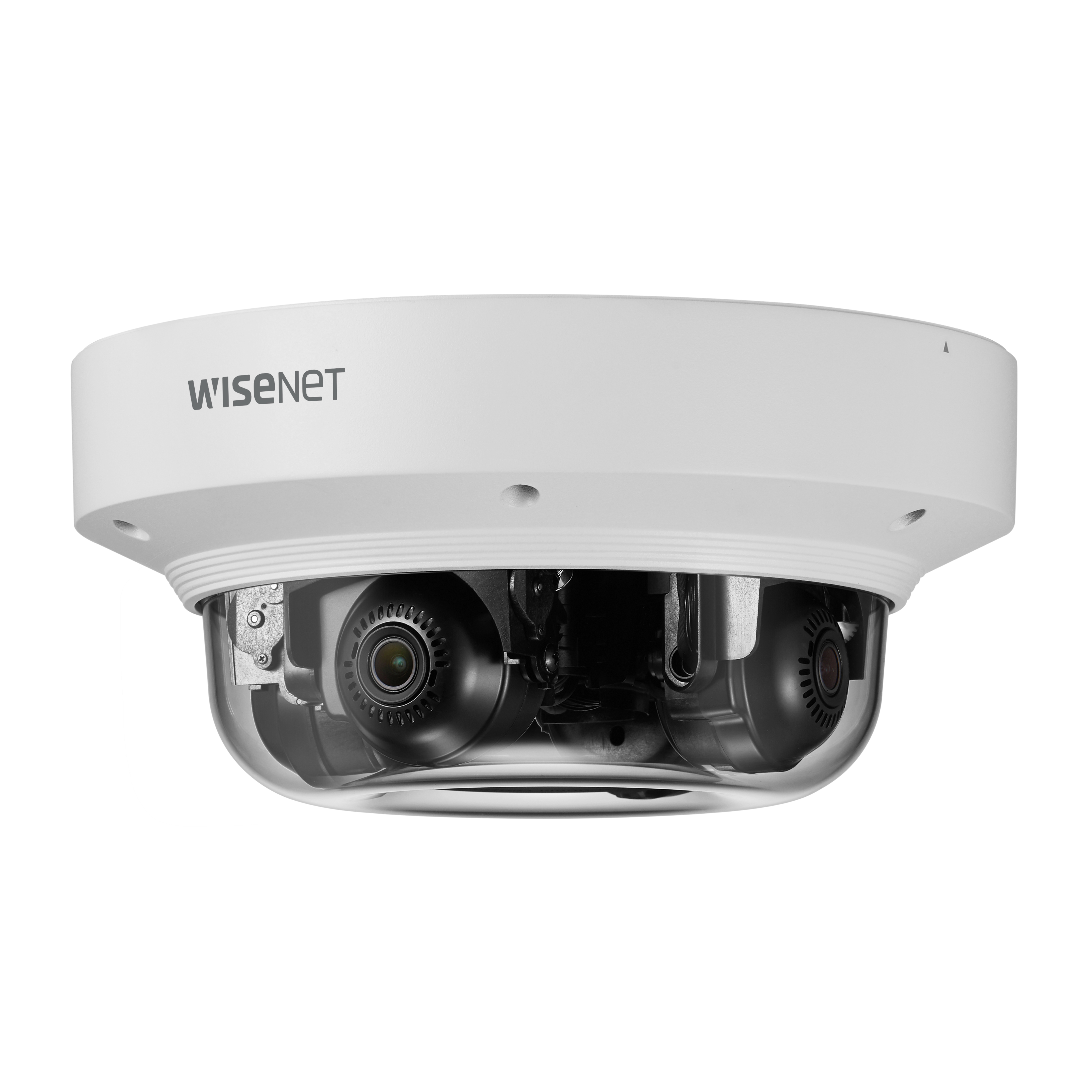 Wisenet PNM-9084QZ1 8 Megapixel Full HD Network Camera - Color - Dome - White - TAA Compliant - H.265, H.264, MJPEG, H.265M, H.265B, H.265H, H.264M, H.264B, H.264H - 1920 x 1080 - 3 mm- 6 mm Varifocal Lens - 2x Optical - 60 fps - CMOS - Hanging Mount, In-ceiling - IK10 - IP66