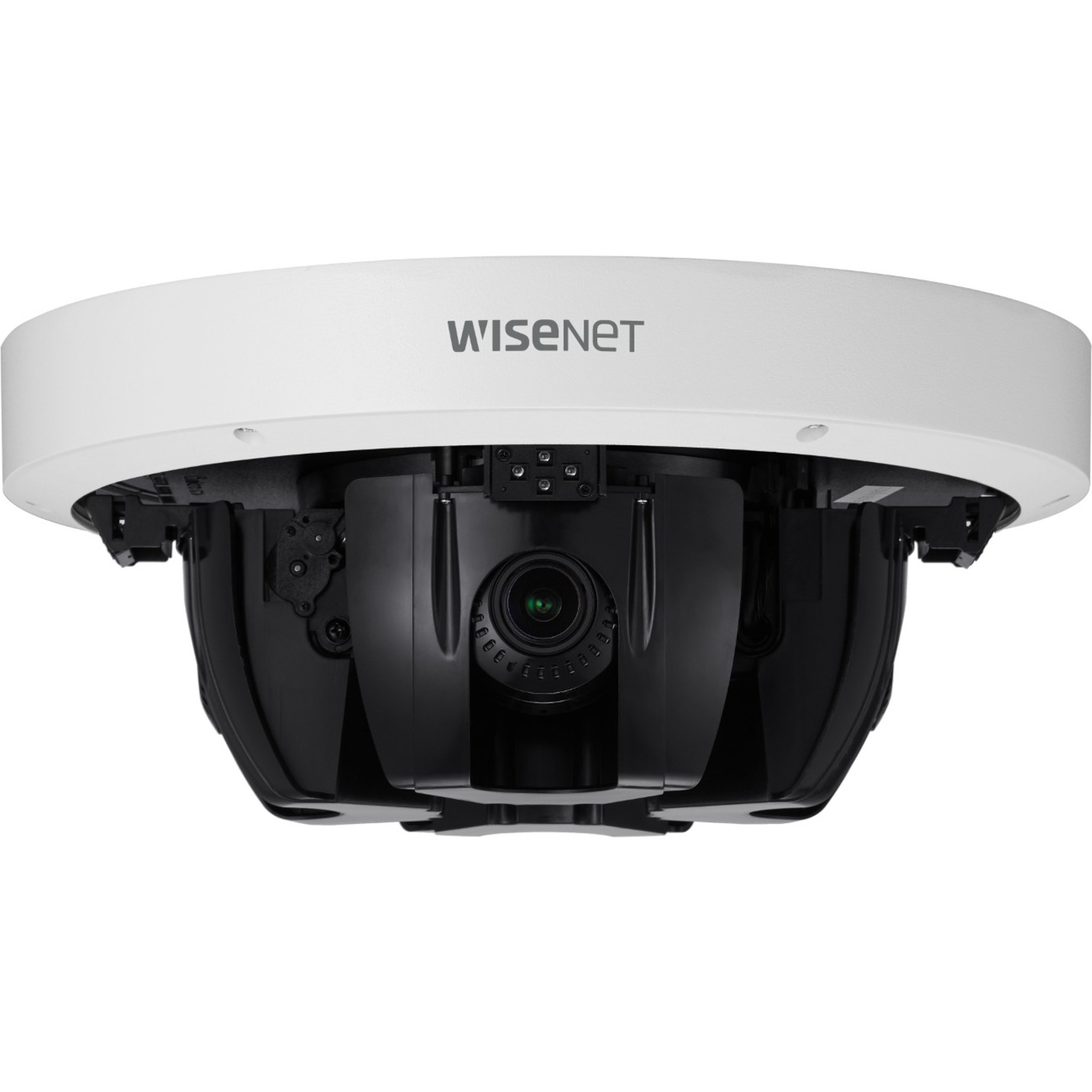 Wisenet PNM-9085RQZ1 20 Megapixel Network Camera - Color - Dome - White - TAA Compliant - 98.43 ft Infrared Night Vision - H.265, H.264, MJPEG, H.265H, H.265M, H.265B, H.264B, H.264M, H.264H - 2560 x 1920 - 4.13 mm- 9.40 mm Varifocal Lens - 2.3x Optical - 30 fps - CMOS - Hanging Mount - IK10 - IP66