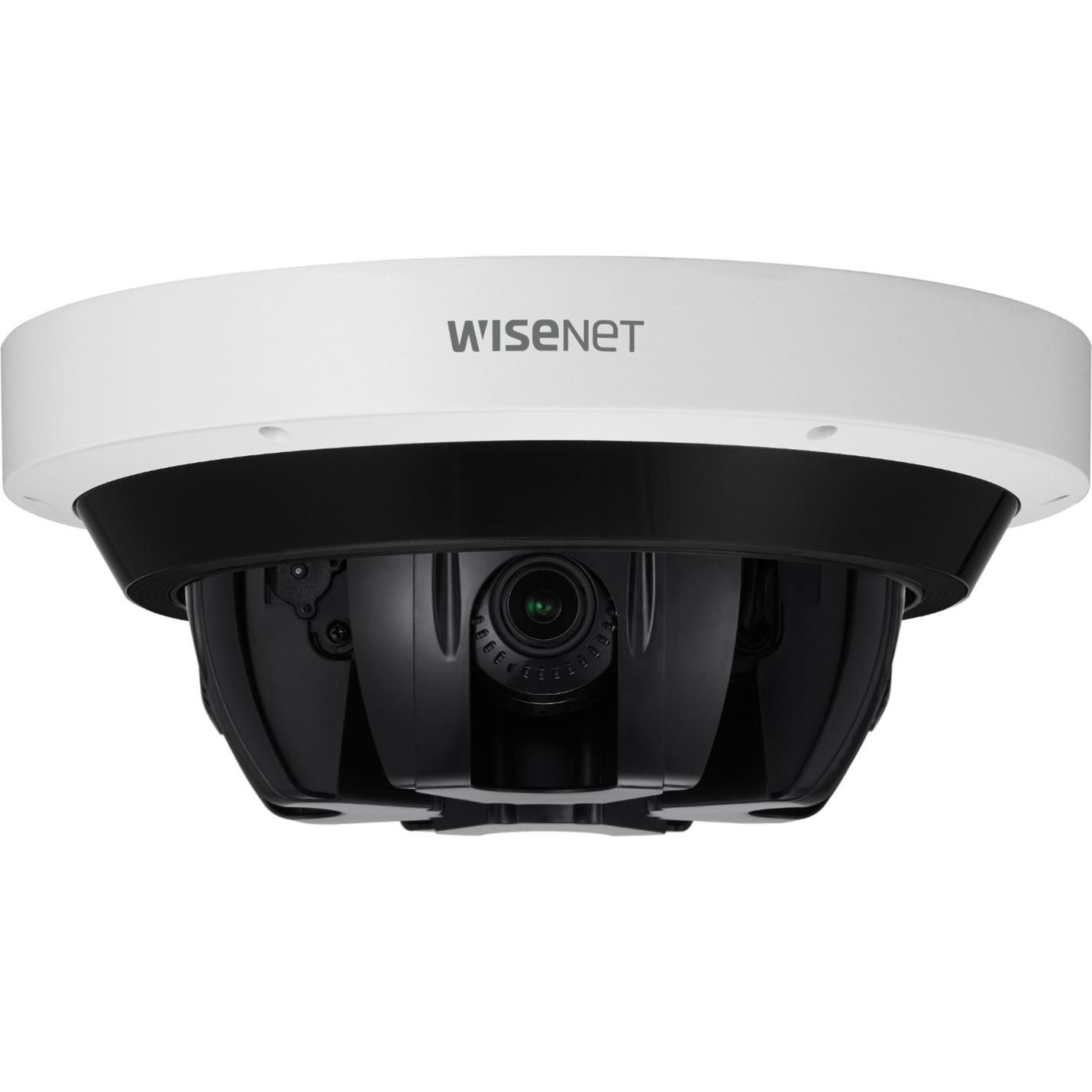 Wisenet PNM-9085RQZ1 20 Megapixel Network Camera - Color - Dome - White - TAA Compliant - 98.43 ft Infrared Night Vision - H.265, H.264, MJPEG, H.265H, H.265M, H.265B, H.264B, H.264M, H.264H - 2560 x 1920 - 4.13 mm- 9.40 mm Varifocal Lens - 2.3x Optical - 30 fps - CMOS - Hanging Mount - IK10 - IP66