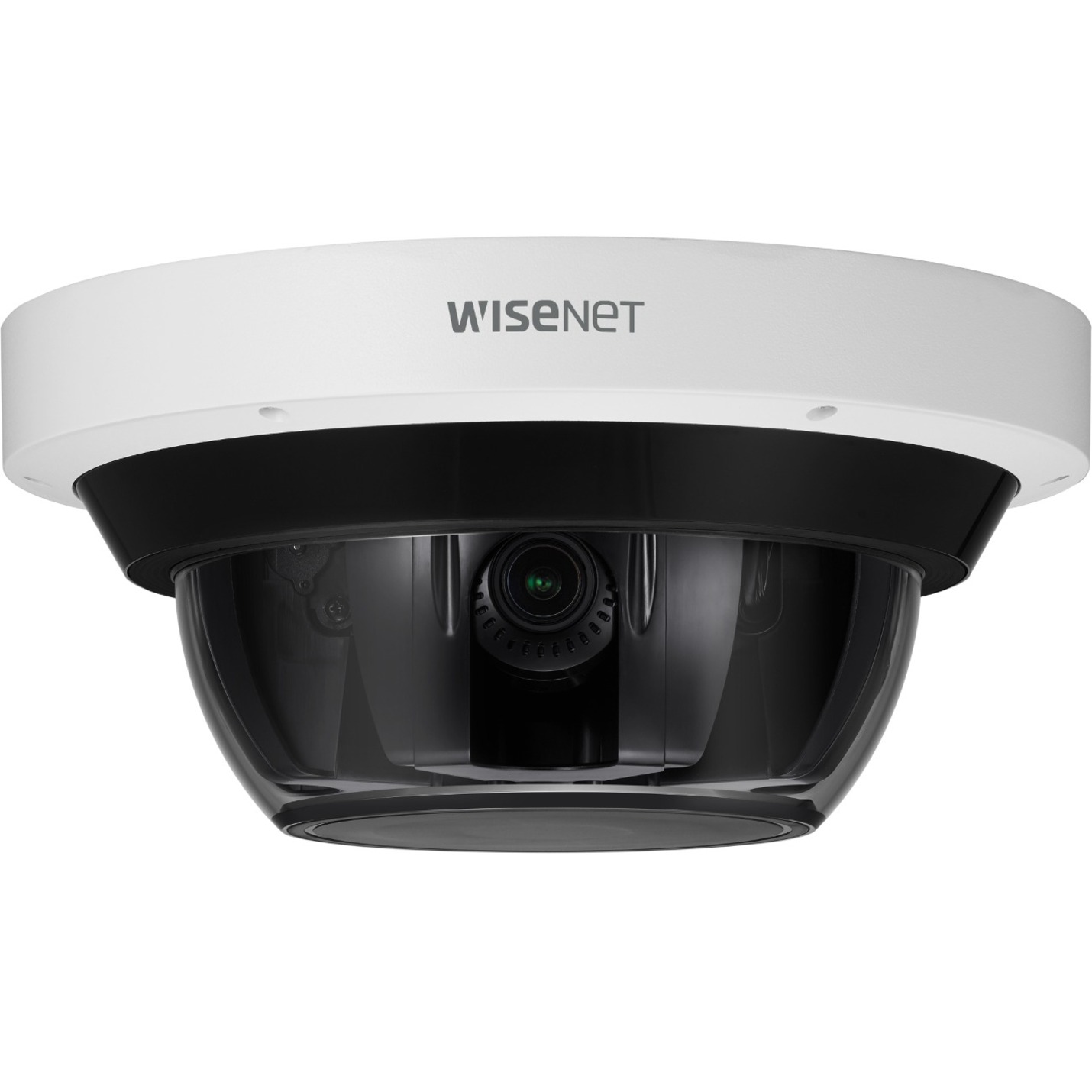 Wisenet PNM-9085RQZ1 20 Megapixel Network Camera - Color - Dome - White - TAA Compliant - 98.43 ft Infrared Night Vision - H.265, H.264, MJPEG, H.265H, H.265M, H.265B, H.264B, H.264M, H.264H - 2560 x 1920 - 4.13 mm- 9.40 mm Varifocal Lens - 2.3x Optical - 30 fps - CMOS - Hanging Mount - IK10 - IP66