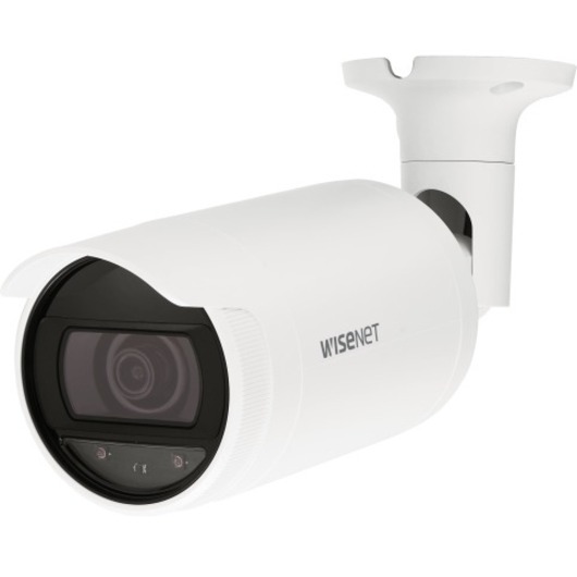Wisenet ANO-L6012R 2 Megapixel Full HD Network Camera - Color - Bullet - White - 98.43 ft Infrared Night Vision - H.265M, H.265H, H.265, H.264, H.264M, H.264H, MJPEG - 1920 x 1080 - 2.80 mm Fixed Lens - 30 fps - CMOS - Corner Mount, Backbox Mount - IP66