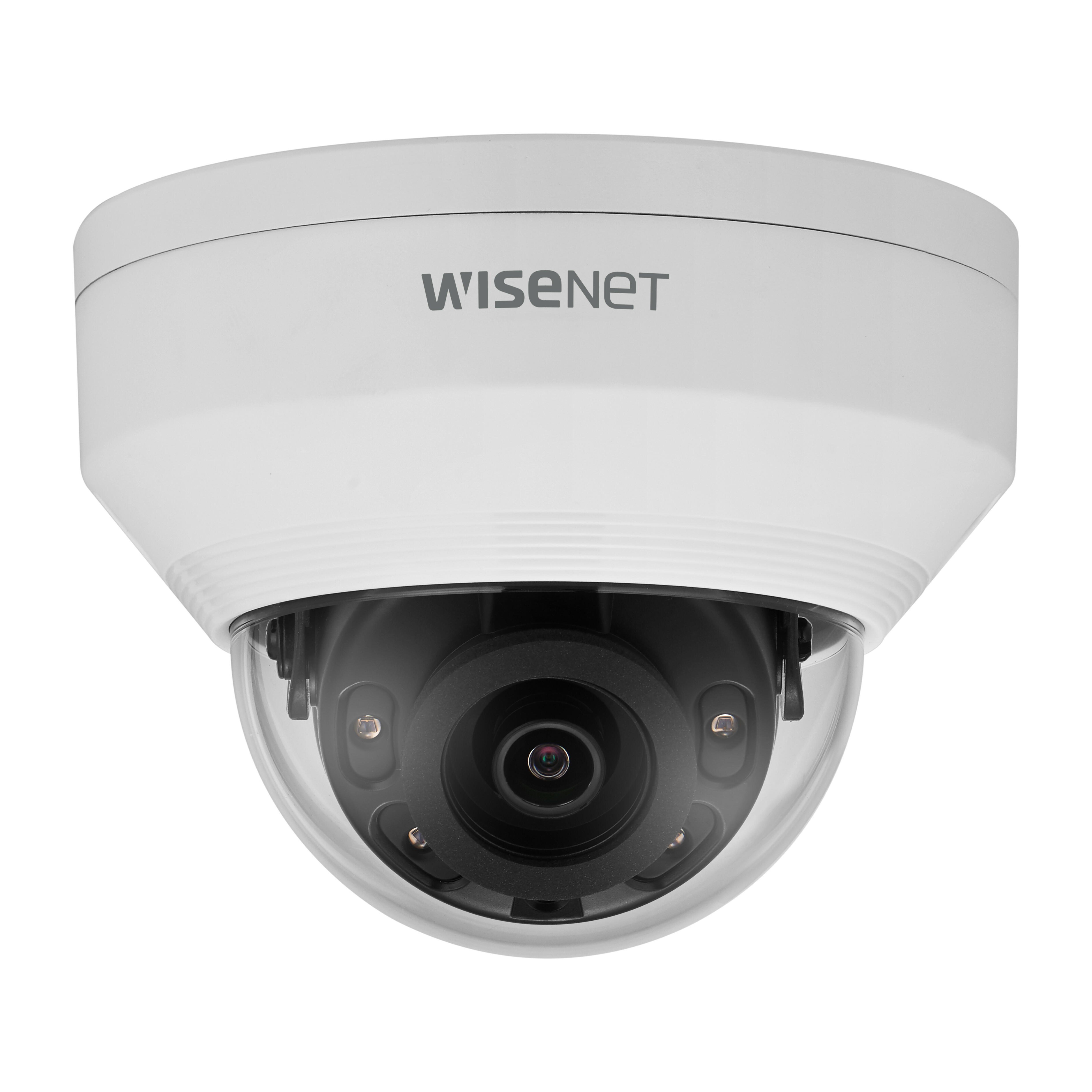 Wisenet ANV-L7012R 4 Megapixel Network Camera - Color - Dome - White - 65.62 ft Infrared Night Vision - H.264, H.265, MJPEG, H.265M, H.265H, H.264M, H.264H - 2560 x 1440 - 3 mm Fixed Lens - 30 fps - CMOS - Corner Mount, Backbox Mount, Hanging Mount, In-ceiling, Flush Mount, Wall Mount, Pendant Mount, Parapet Mount, Pole Mount - IK10 - IP66 - Vandal Resistant