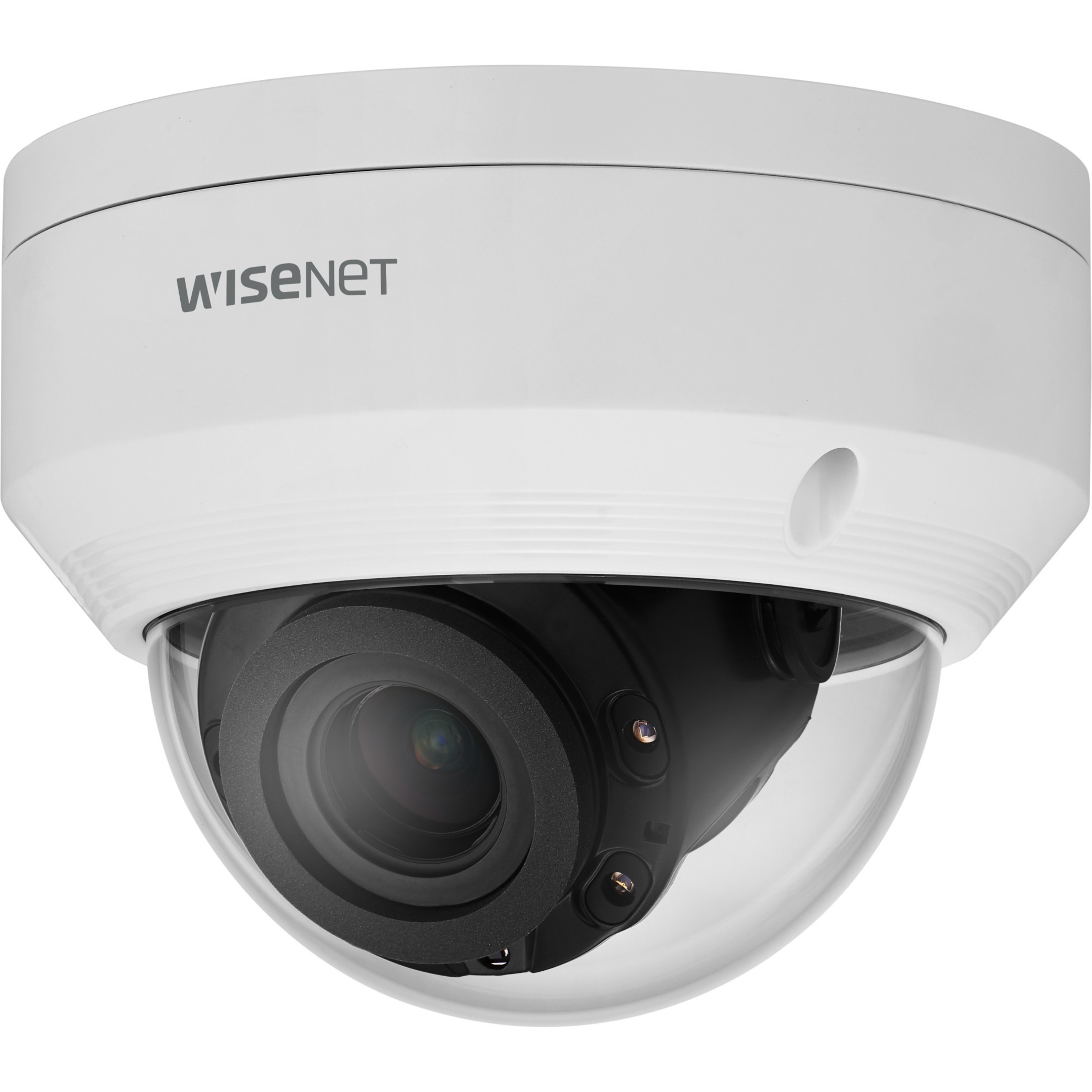 Wisenet ANV-L7082R 4 Megapixel Network Camera - Color - Dome - White - 98.43 ft Infrared Night Vision - H.264, H.265, MJPEG, H.265M, H.265H, H.264M, H.264H - 2560 x 1440 - 3.30 mm- 10.30 mm Varifocal Lens - 3.1x Optical - 30 fps - CMOS - Corner Mount, Backbox Mount, Hanging Mount, In-ceiling, Flush Mount, Wall Mount, Pendant Mount, Parapet Mount, Pole Mount - IK10 - IP66 - Vandal Resistant, Weather Resistant