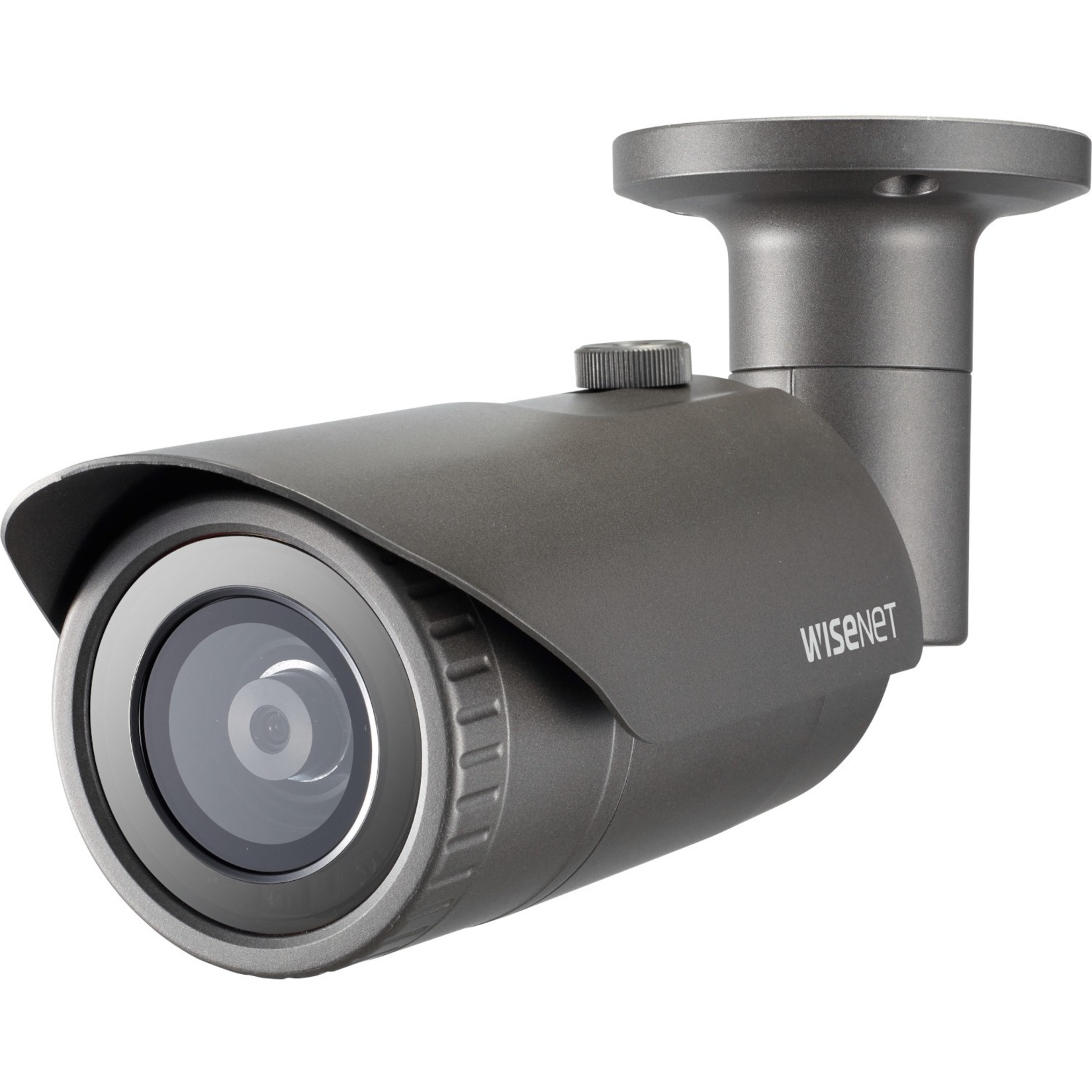 Wisenet QNO-6022R1 2 Megapixel Full HD Network Camera - Color - Bullet - Dark Gray - 82.02 ft Infrared Night Vision - H.264, Motion JPEG, H.265M, H.265H, H.264H, H.264M, H.265 - 1920 x 1080 - 4 mm Fixed Lens - 30 fps - CMOS - Pole Mount, Box Mount - IK10 - IP66