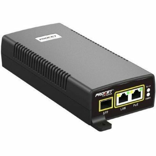 Hanwha Techwin SPO-6011 PoE Injector - 120 V AC, 230 V AC Input - 55 V DC, 1.10 A Output - 10/100/1000Base-T Input Port(s) - 10/100/1000Base-T Output Port(s) - 60 W - Black