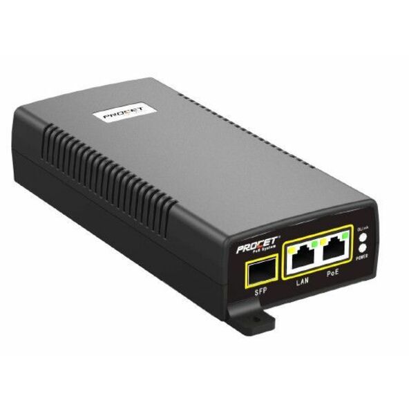 Hanwha Techwin SPO-6011 PoE Injector - 120 V AC, 230 V AC Input - 55 V DC, 1.10 A Output - 10/100/1000Base-T Input Port(s) - 10/100/1000Base-T Output Port(s) - 60 W - Black
