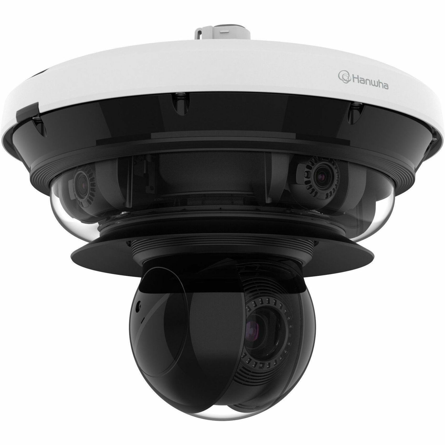 Wisenet PNM-C34404RQPZ 34 Megapixel Outdoor 4K Network Camera - Color - Dome - White - 656.17 ft Infrared Night Vision - H.264, H.265, MJPEG - 3840 x 2160 - 3.30 mm- 5.70 mm Varifocal Lens - 1.7x Optical - 60 fps - CMOS - Gigabit Ethernet - Hanging Mount - IK10 - IP66