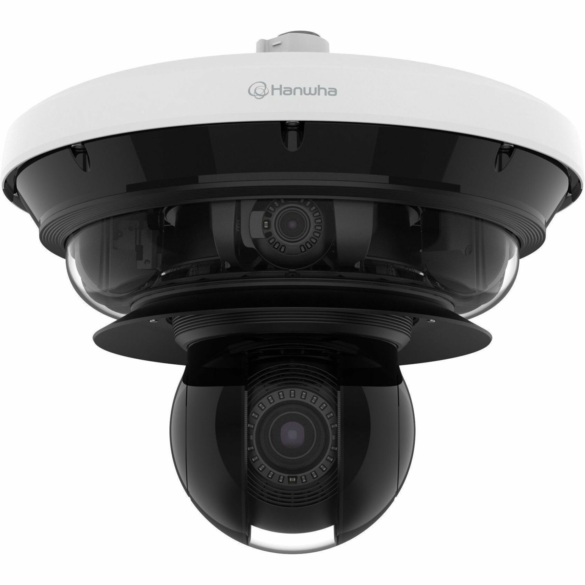 Wisenet PNM-C34404RQPZ 34 Megapixel Outdoor 4K Network Camera - Color - Dome - White - 656.17 ft Infrared Night Vision - H.264, H.265, MJPEG - 3840 x 2160 - 3.30 mm- 5.70 mm Varifocal Lens - 1.7x Optical - 60 fps - CMOS - Gigabit Ethernet - Hanging Mount - IK10 - IP66