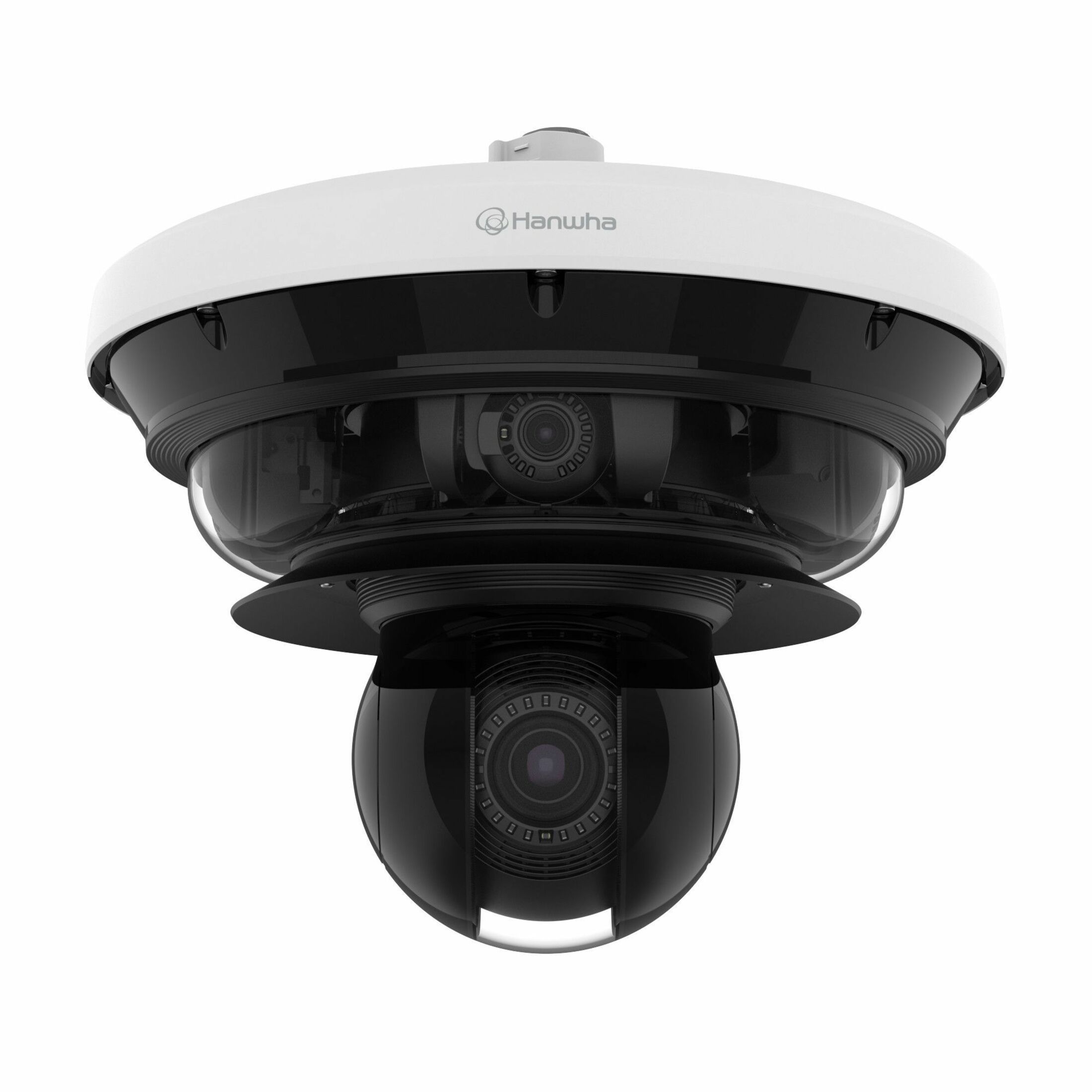 Wisenet PNM-C34404RQPZ 34 Megapixel Outdoor 4K Network Camera - Color - Dome - White - 656.17 ft Infrared Night Vision - H.264, H.265, MJPEG - 3840 x 2160 - 3.30 mm- 5.70 mm Varifocal Lens - 1.7x Optical - 60 fps - CMOS - Gigabit Ethernet - Hanging Mount - IK10 - IP66
