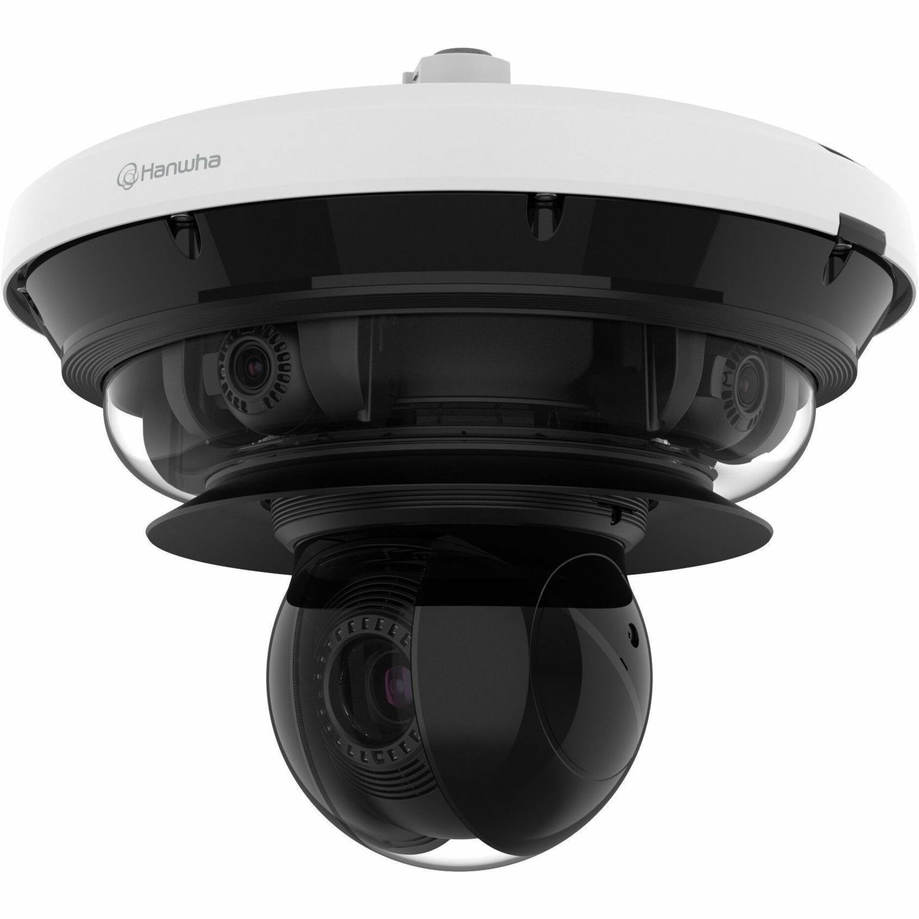 Wisenet PNM-C34404RQPZ 34 Megapixel Outdoor 4K Network Camera - Color - Dome - White - 656.17 ft Infrared Night Vision - H.264, H.265, MJPEG - 3840 x 2160 - 3.30 mm- 5.70 mm Varifocal Lens - 1.7x Optical - 60 fps - CMOS - Gigabit Ethernet - Hanging Mount - IK10 - IP66