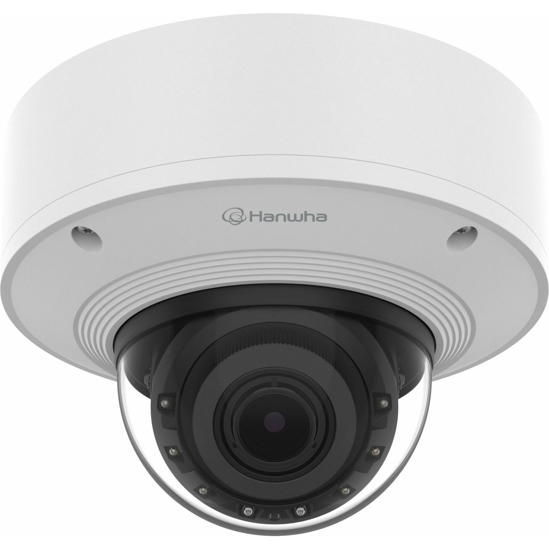 Hanwha PNV-A6081R-E2T 2 Megapixel Outdoor Full HD Network Camera - Color - Dome - White, Silver - 131.23 ft Infrared/Color Night Vision - H.265, H.264, H.264M, H.264H, MJPEG - 1920 x 1080 - 4.38 mm- 9.33 mm Varifocal Lens - 2.1x Optical - 120 fps - CMOS - Gigabit Ethernet - Conduit Mount, Gang Box Mount, Hanging Mount - IK10 - IP66, IP67, IP6K9K