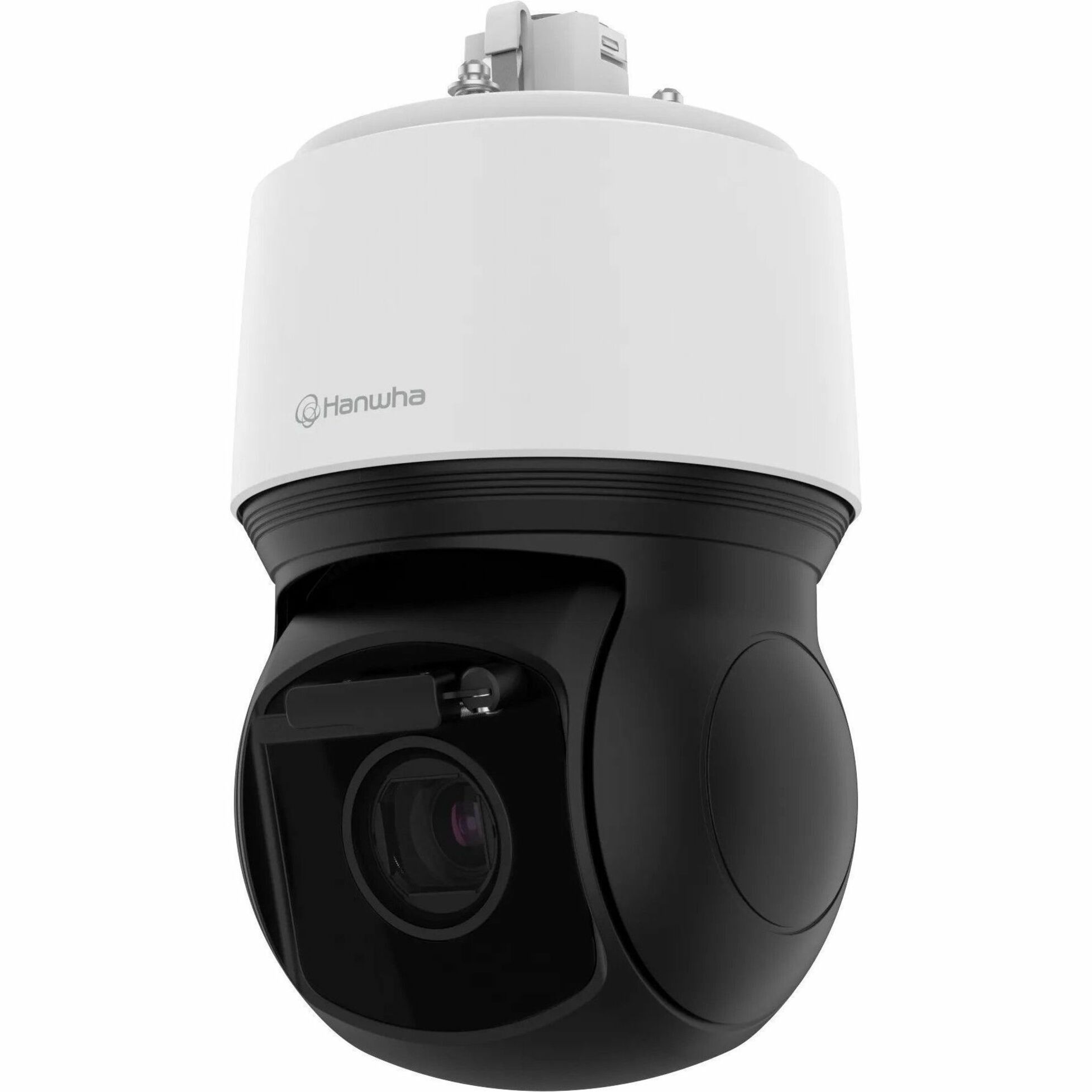 Hanwha XNP-C8303RW 6 Megapixel Outdoor Network Camera - Color - Dome - White, Black - 656.17 ft Infrared Night Vision - H.264, H.265, MJPEG, H.264M, H.264B, H.264H, H.265M, H.265B, H.265H - 3328 x 1872 - 5 mm- 150 mm Varifocal Lens - 30x Optical - 30 fps - CMOS - Fast Ethernet - IK10 - IP66