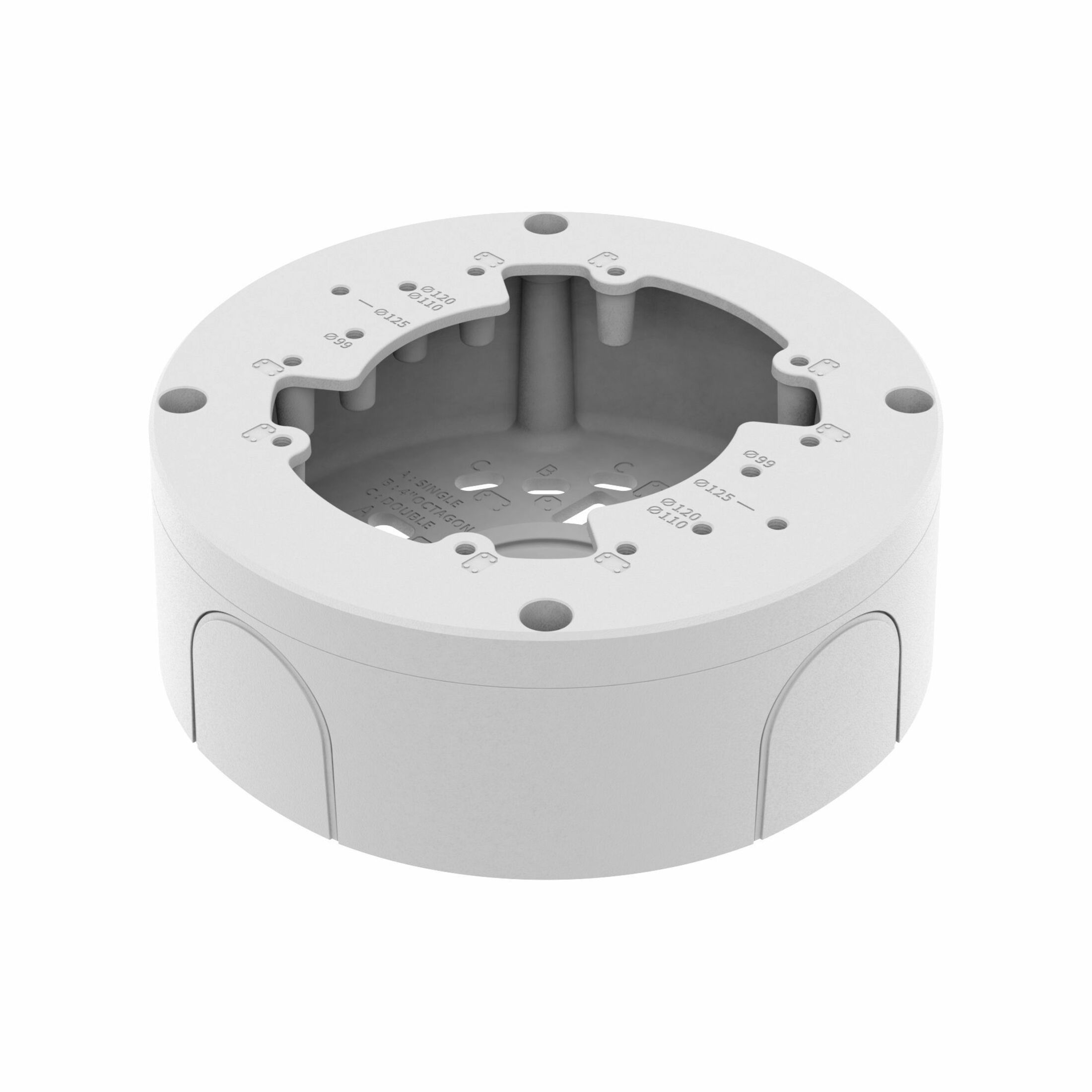 Wisenet Mounting Box - White - Aluminum