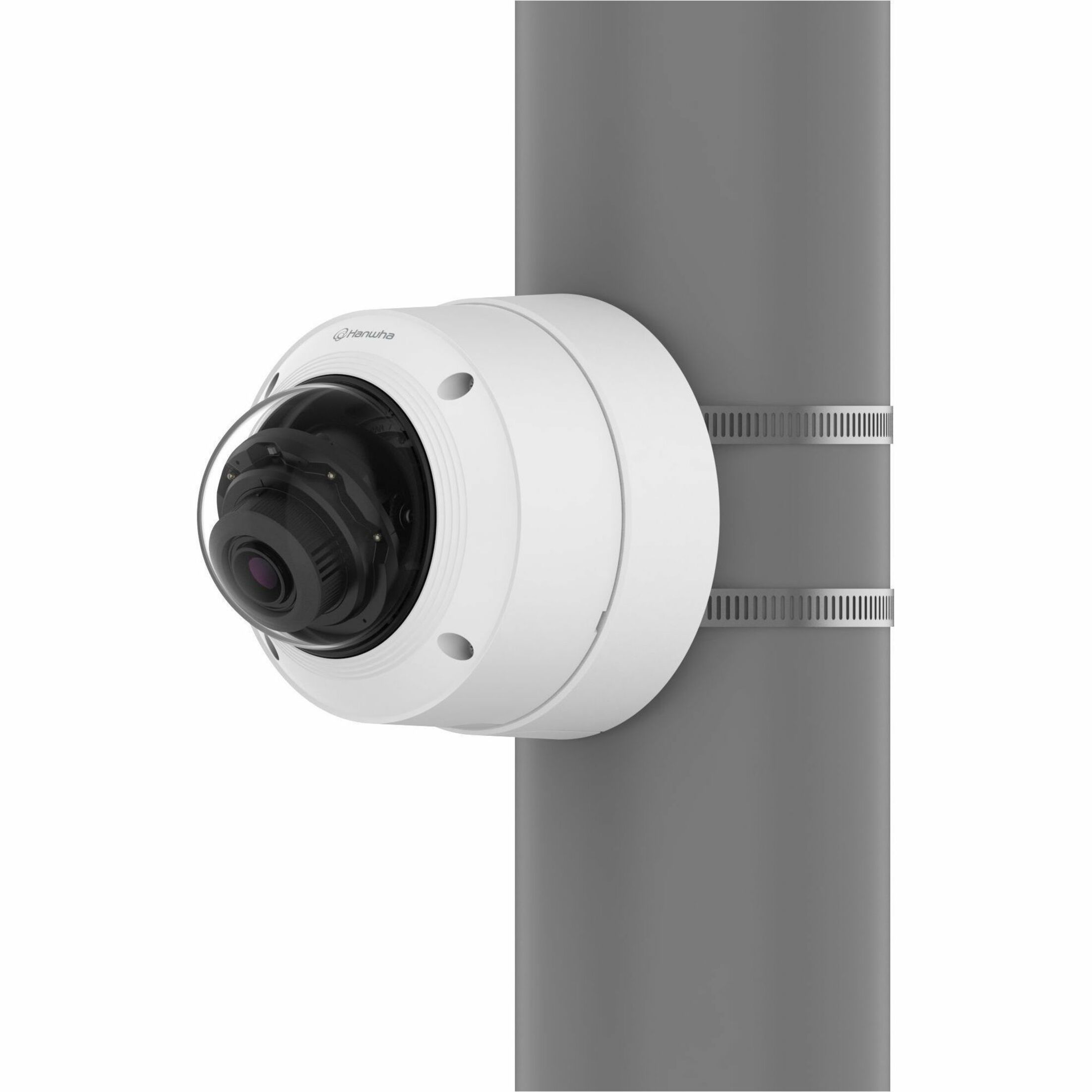 Hanwha Techwin Pole Mount for Network Camera - White - Aluminum, Plastic