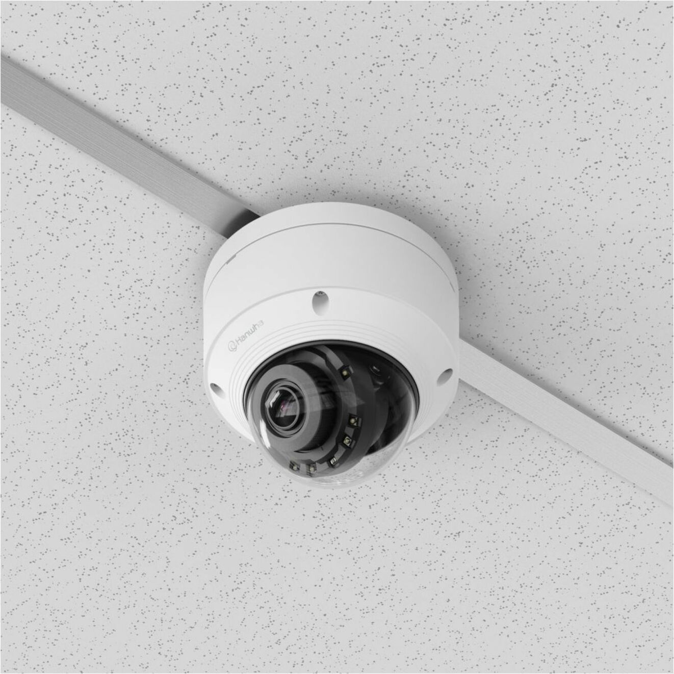 Hanwha SBP-140CMT Ceiling Mount for Surveillance Camera - Signal White - 5.51 lb Load Capacity - Polycarbonate, Aluminum