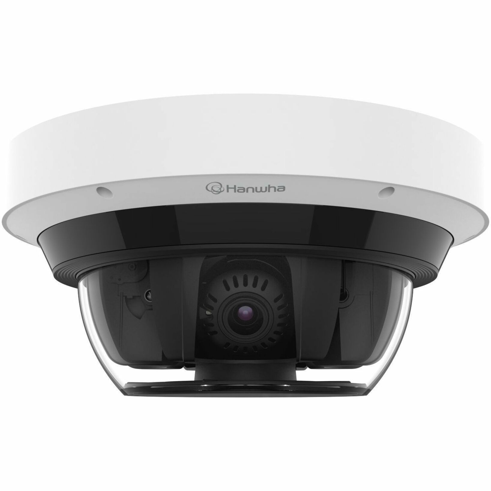 Hanwha PNM-C32083RQZ 8 Megapixel 4K Network Camera - Color - Dome - White - TAA Compliant - 82.02 ft Infrared Night Vision - H.264, H.265, MJPEG, H.264H, H.264B, H.264M, H.265M, H.265B, H.265H - 3840 x 2160 - 4.38 mm- 9.33 mm Varifocal Lens - 2.1x Optical - 20 fps - CMOS - Gigabit Ethernet - IK10 - IP66 - Audio Support - Day/Night, Back Light Compensation (BLC), AI Analytics, Human Detection, Vehicle Detection, Wide Dynamic Range, Motion Detection, Privacy Masking, Gain Control, Alarm Trigg