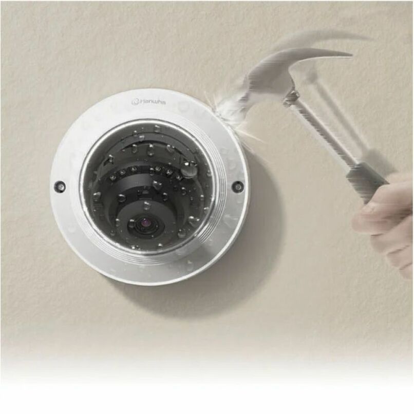 Wisenet QNV-C8013R 5 Megapixel Outdoor Network Camera - Color - Dome - White - TAA Compliant - 82.02 ft Infrared Night Vision - H.264, H.265, MJPEG, H.264M, H.264H, H.265H, H.265M - 2592 x 1944 - 3 mm Fixed Lens - 30 fps - CMOS - Wi-Fi - Fast Ethernet - USB - IK10 - IP66 - Vandal Resistant - Audio Support - Ingress Protection, Wide Dynamic Range, Built-in IR LED, Infrared Detection, Digital Noise Reduction, Back Light Compensation (BLC), HTTPS Encryption, PTZ, SD Card Local Storage, Privacy