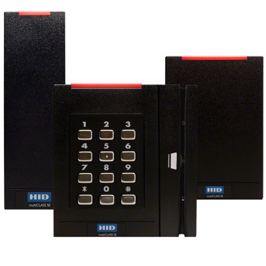 HID RP40 multiCLASS SE Reader - Contactless - Cable - 4.72" Operating Range - Wiegand, Pigtail - Wall Mountable, Box Mount, Flat Surface - Black