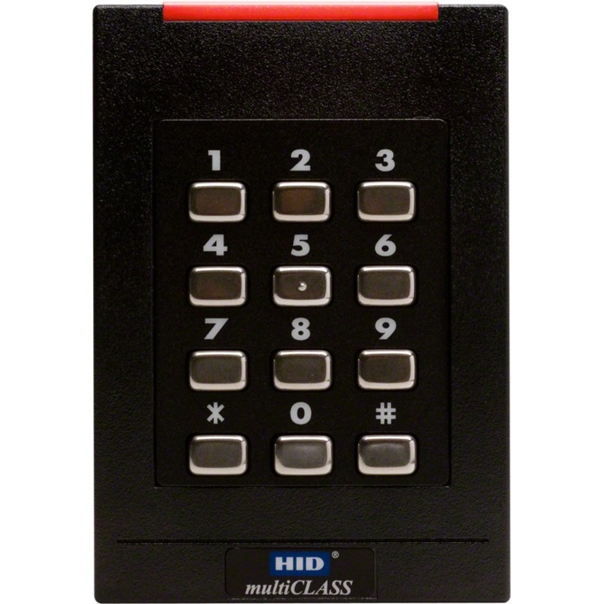 HID multiCLASS SE RPK40 Smart Card Reader - Contactless - Cable - 4.25" Operating Range - Wiegand, Pigtail - Wall Mountable, Box Mount - Black