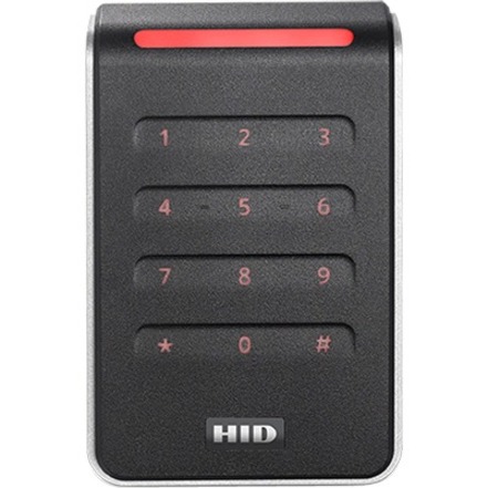 HID Signo 40k Card Reader/Keypad Access Device - Black, Silver Door - Key Code, Proximity - 3.94" Operating Range - Bluetooth - Serial - Wiegand - 12 V DC