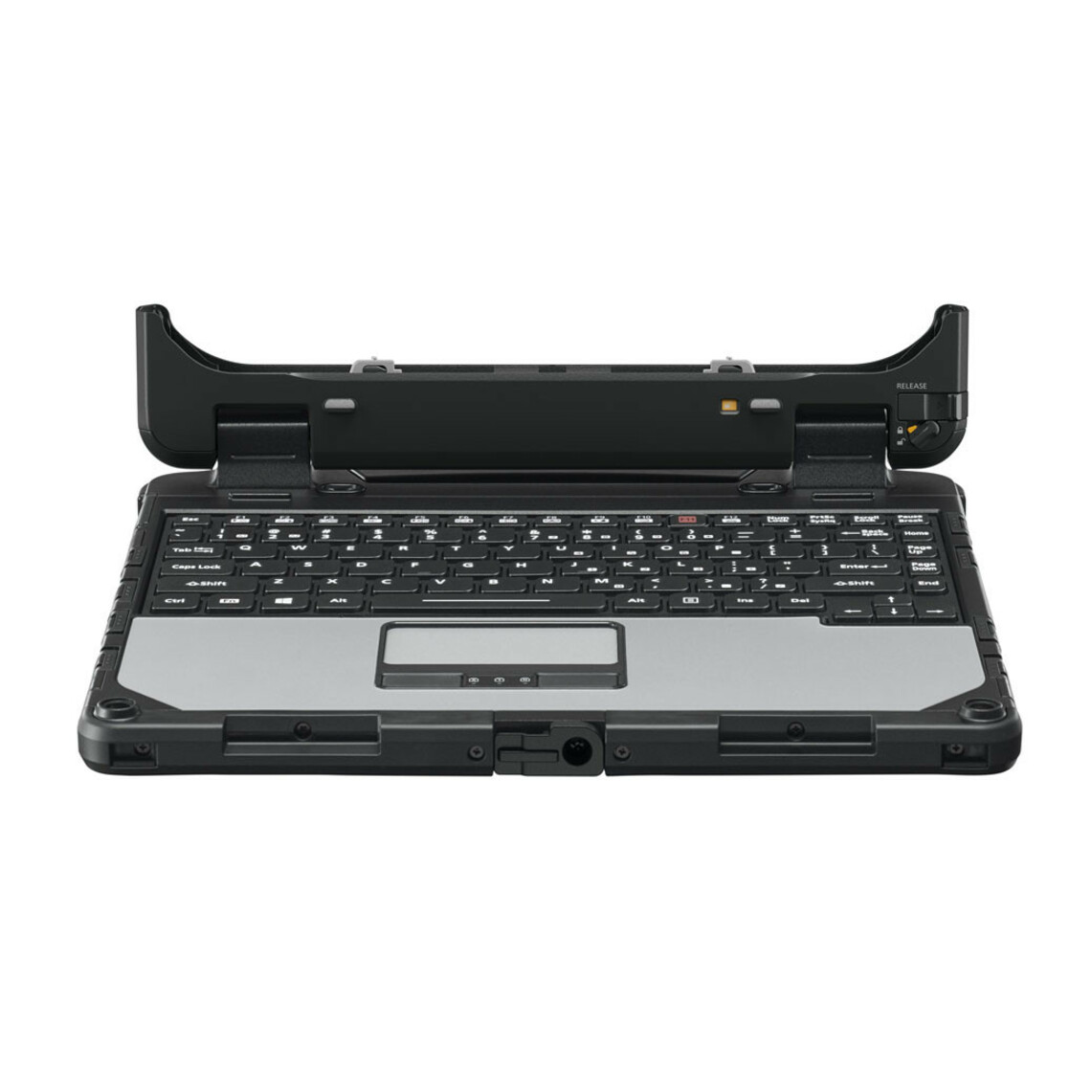 Panasonic Premium Keyboard - Proprietary Interface - 87 Key(s) - English (US) - Notebook, Tablet, Vehicle Dock, Docking Station - TouchPad - PC - Black, Silver