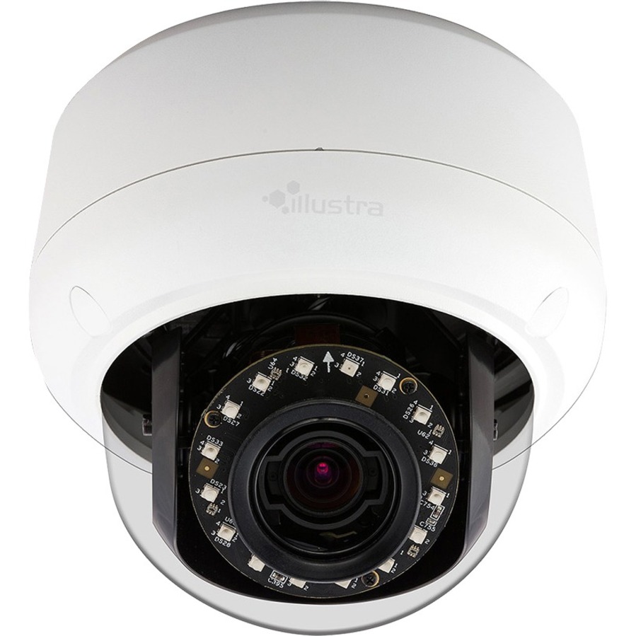 American Dynamics IPS05D2OSWTY 5 Megapixel Indoor/Outdoor HD Network Camera - Color, Monochrome - Dome - H.264, MJPEG, AVI - 2592 x 1944 - 3 mm- 9 mm Zoom Lens - 3x Optical - CMOS - Flush Mount, Pendant Mount, Wall Mount, Pole Mount, Ceiling Mount