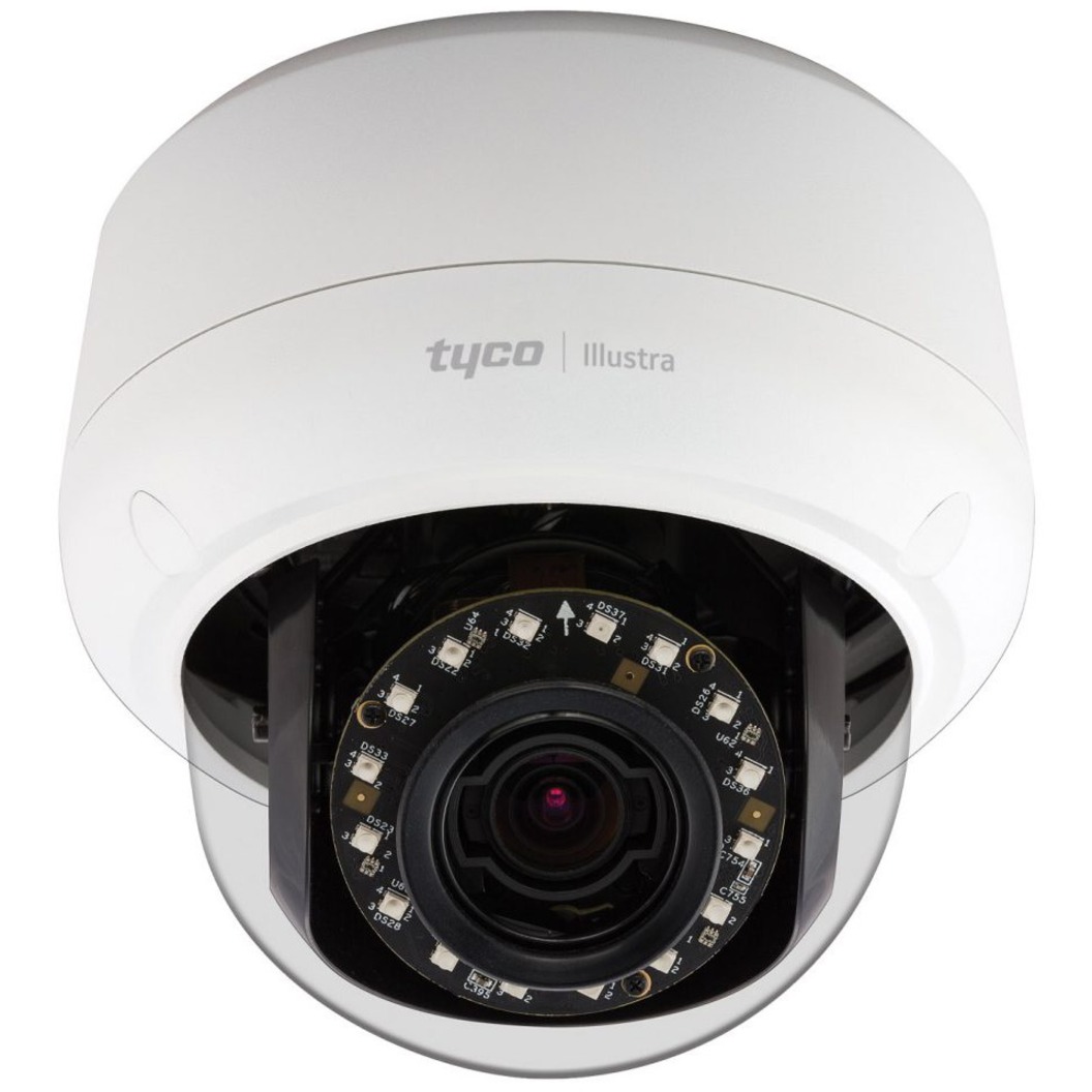 Illustra Illustra Pro IPS05D2OCWIY 5 Megapixel Outdoor Network Camera - Color, Monochrome - Mini Dome - White - 65.62 ft Infrared Night Vision - H.264, MJPEG - 2592 x 1944 - 3 mm- 9 mm Varifocal Lens - 3x Optical - 30 fps - CMOS - Wall Mount, Gooseneck, Pole Mount, Pendant Mount, Recessed Mount - IK10 - IP66 - Vandal Resistant, Weather Resistant