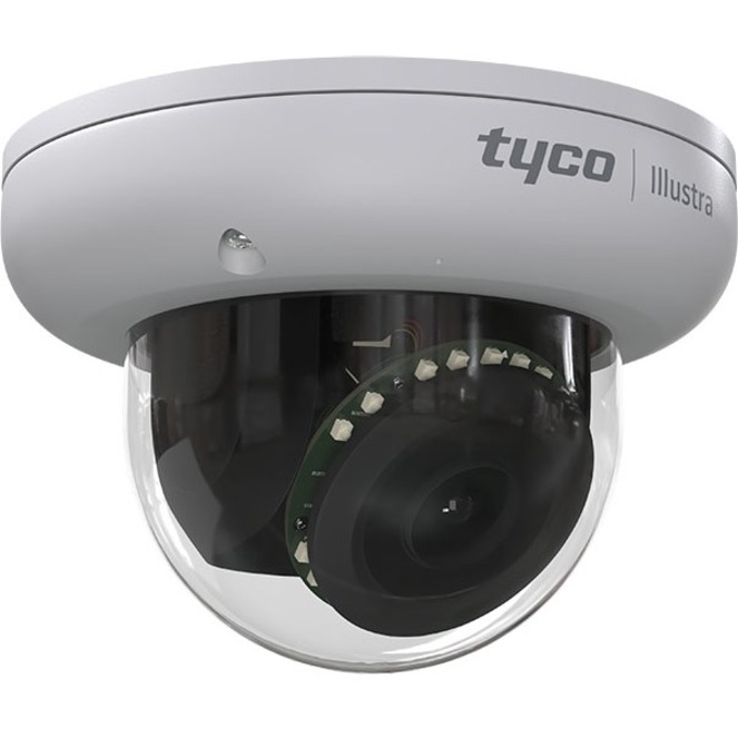 Tyco Illustra Pro IPS02-D12-OI04 2 Megapixel Indoor/Outdoor Full HD Network Camera - Color - Mini Dome - Signal White - 164.04 ft Infrared Night Vision - H.264, H.265, MJPEG, IntelliZip - 1920 x 1080 - 2.70 mm- 13.50 mm Varifocal Lens - 5x Optical - 60 fps - Sony IMX327 - HDMI - Recessed Mount - IK10 - IP66, IP67 - Vandal Resistant