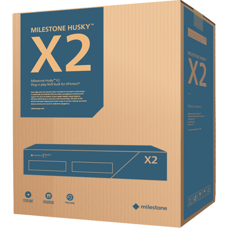 Milestone Systems Husky X2 Barebone w/16 PoE Switch - Network Video Recorder - HDMI - DVI